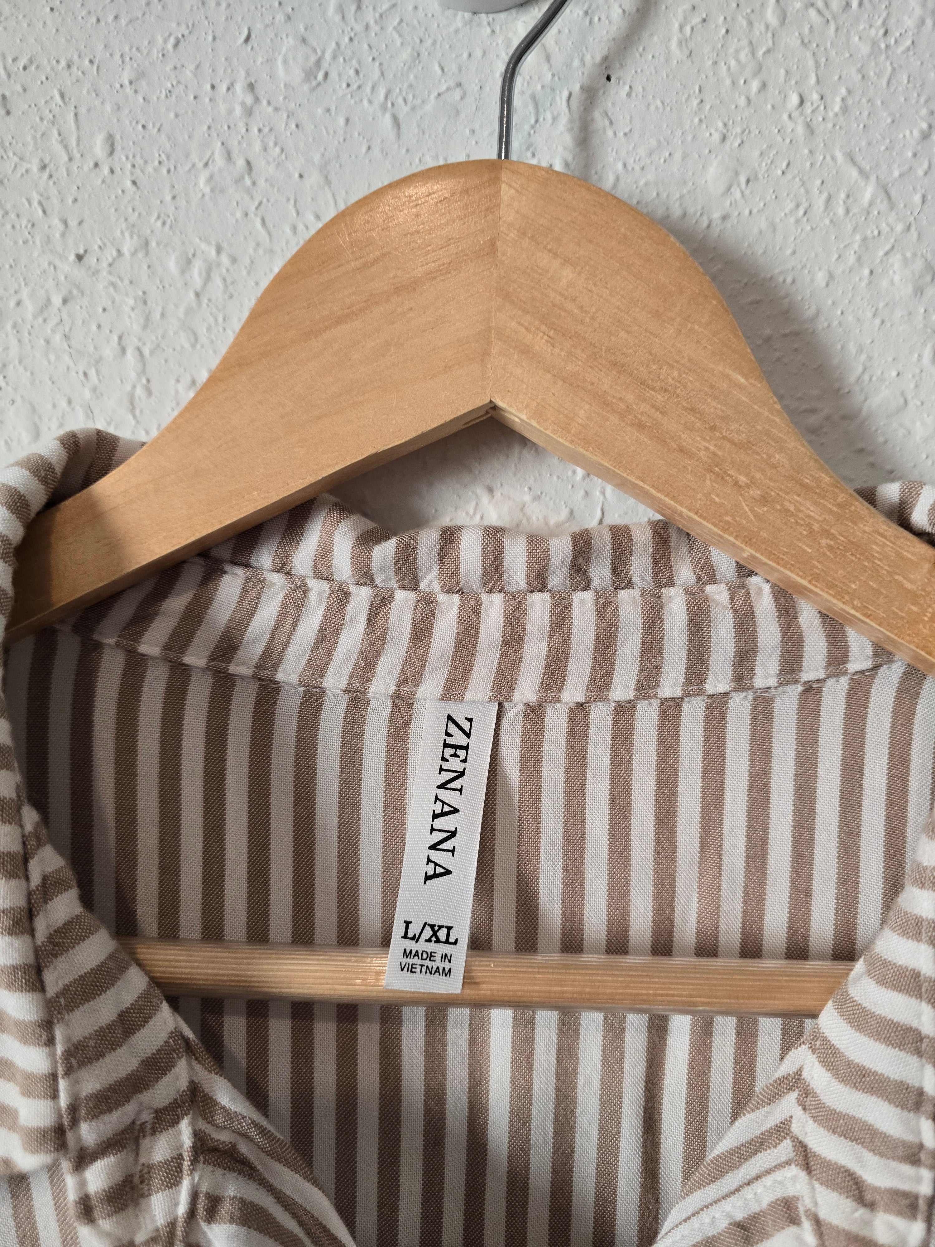 Oversized Striped Button Up (L/XL)