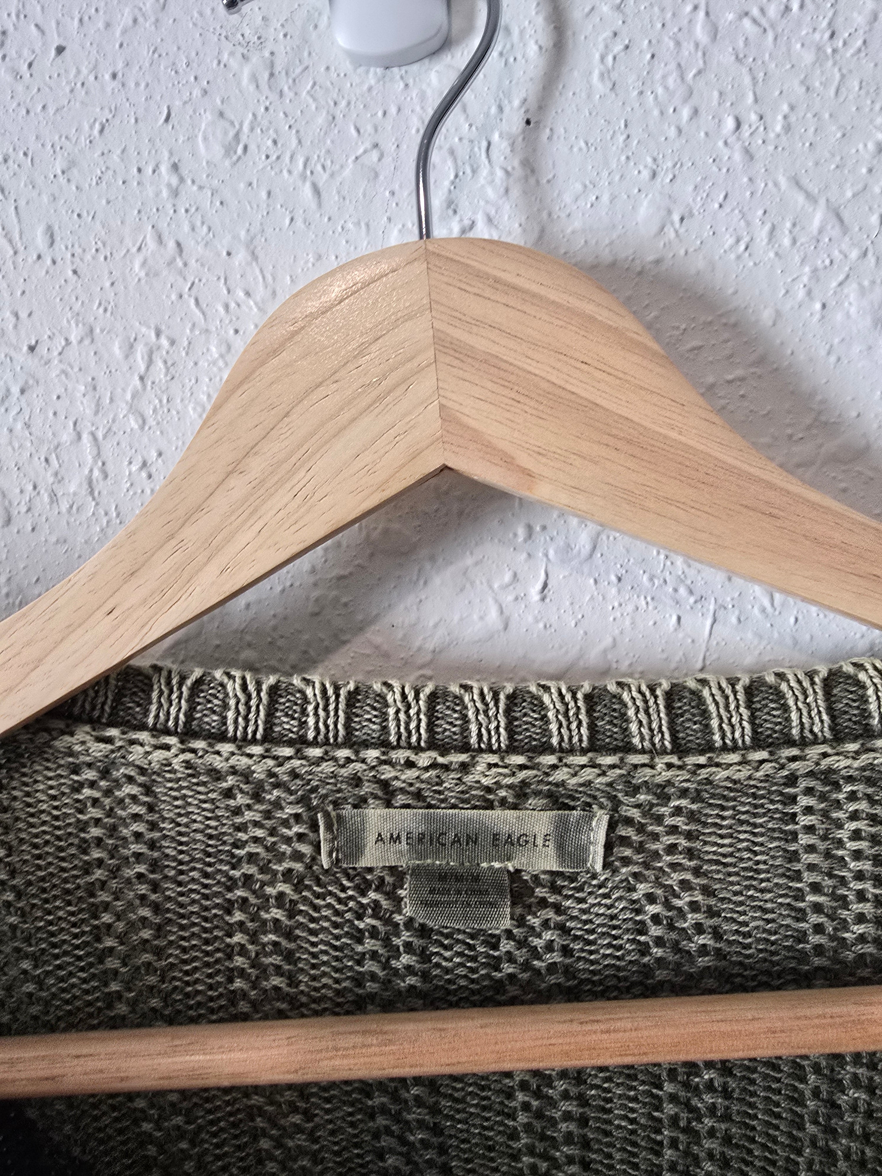 Green Cable Knit Cardigan (M)