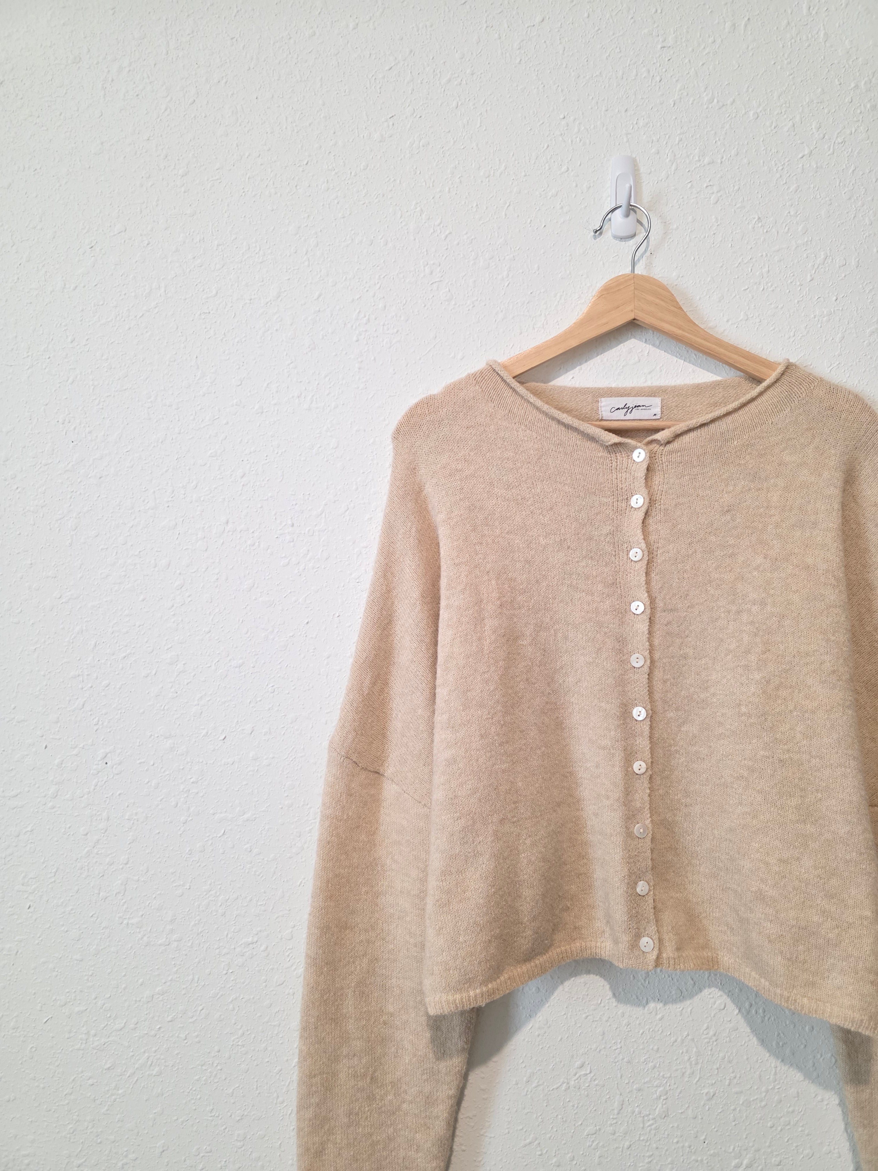 Carly Jean Neutral Button Up Sweater (M)