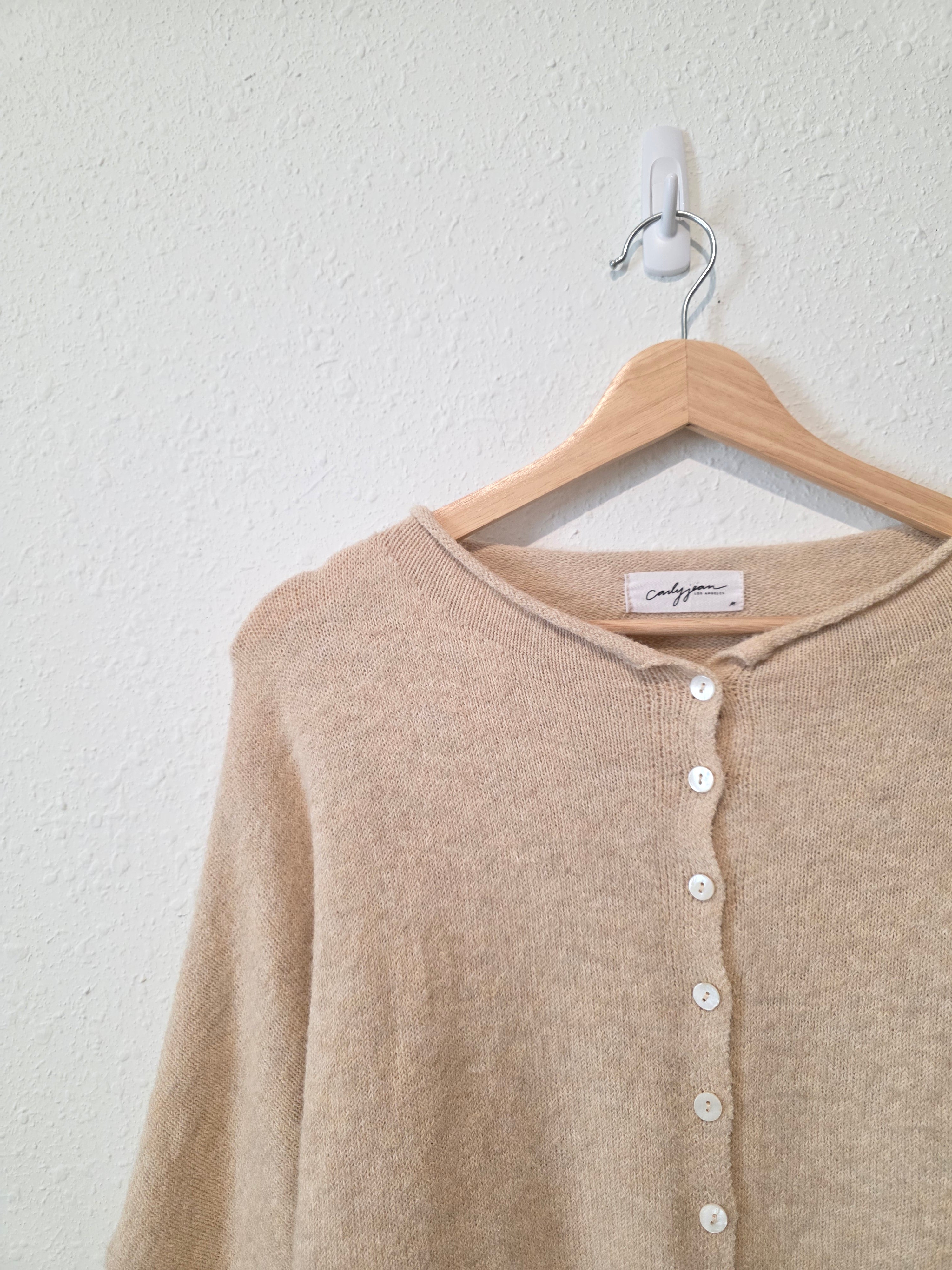 Carly Jean Neutral Button Up Sweater (M)