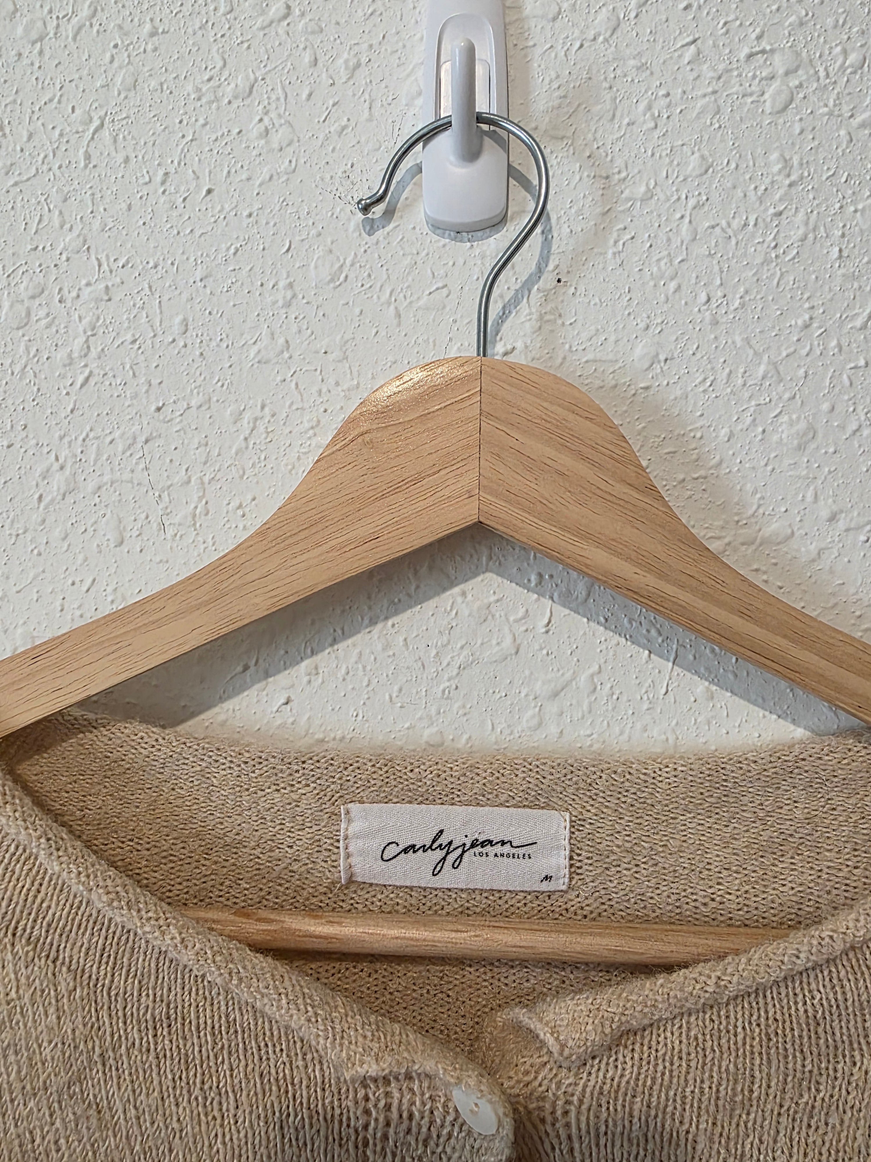 Carly Jean Neutral Button Up Sweater (M)