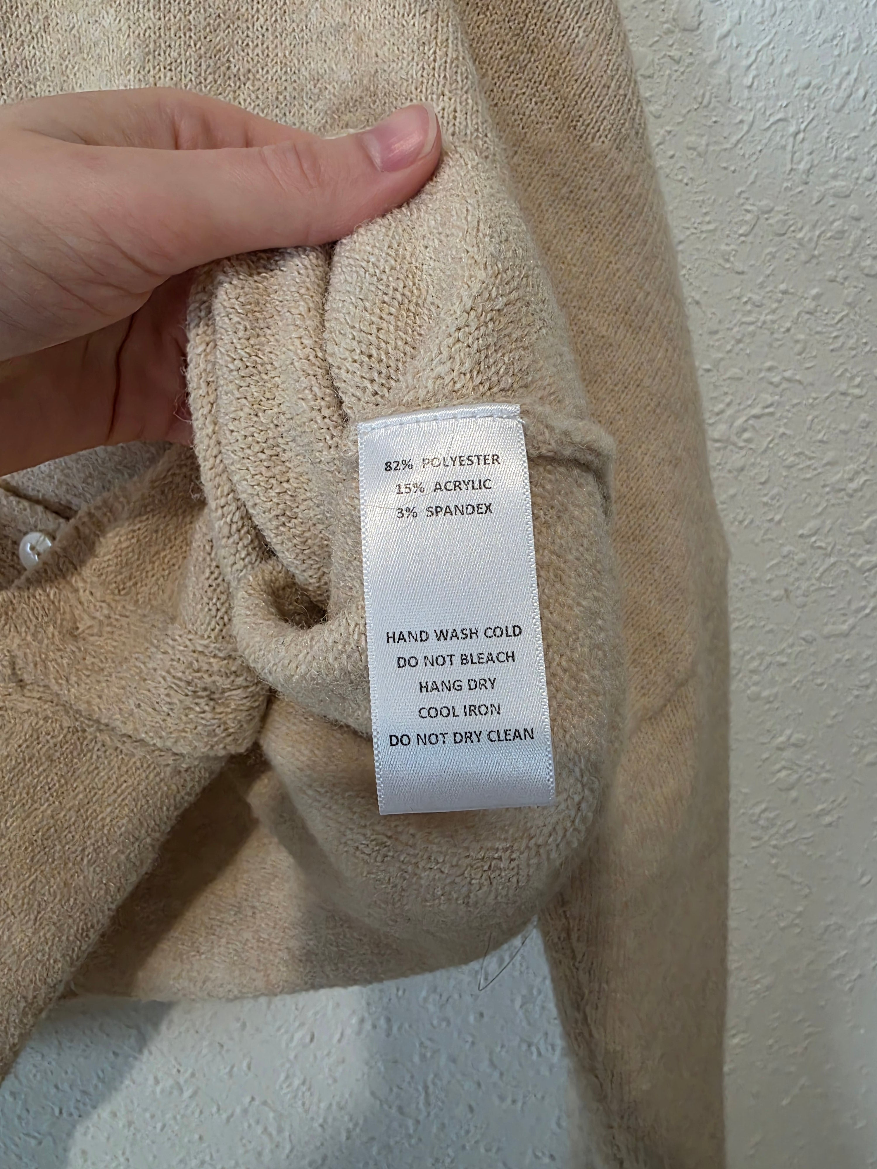 Carly Jean Neutral Button Up Sweater (M)
