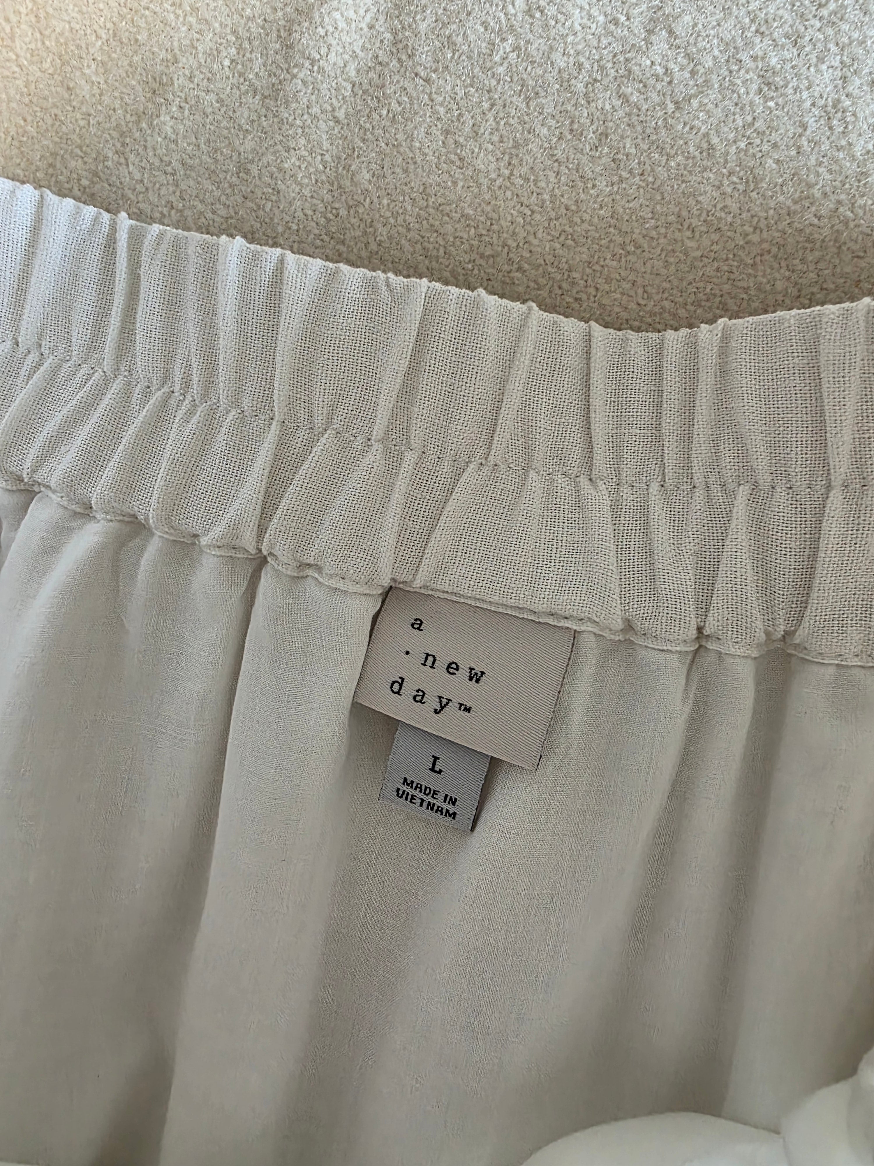 Linen Blend Midi Skirt (L)