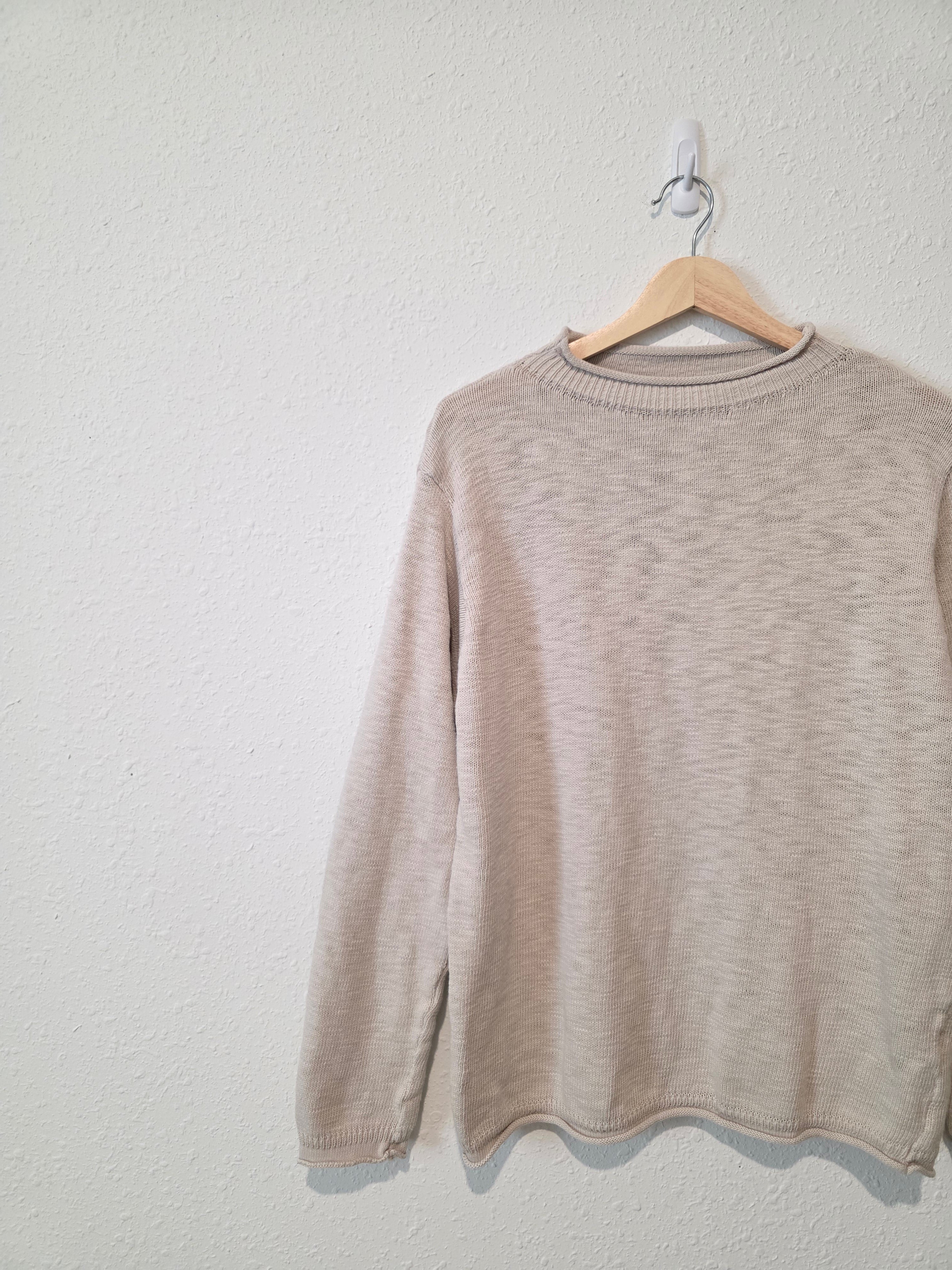 Oat Cotton Mockneck Sweater (M)