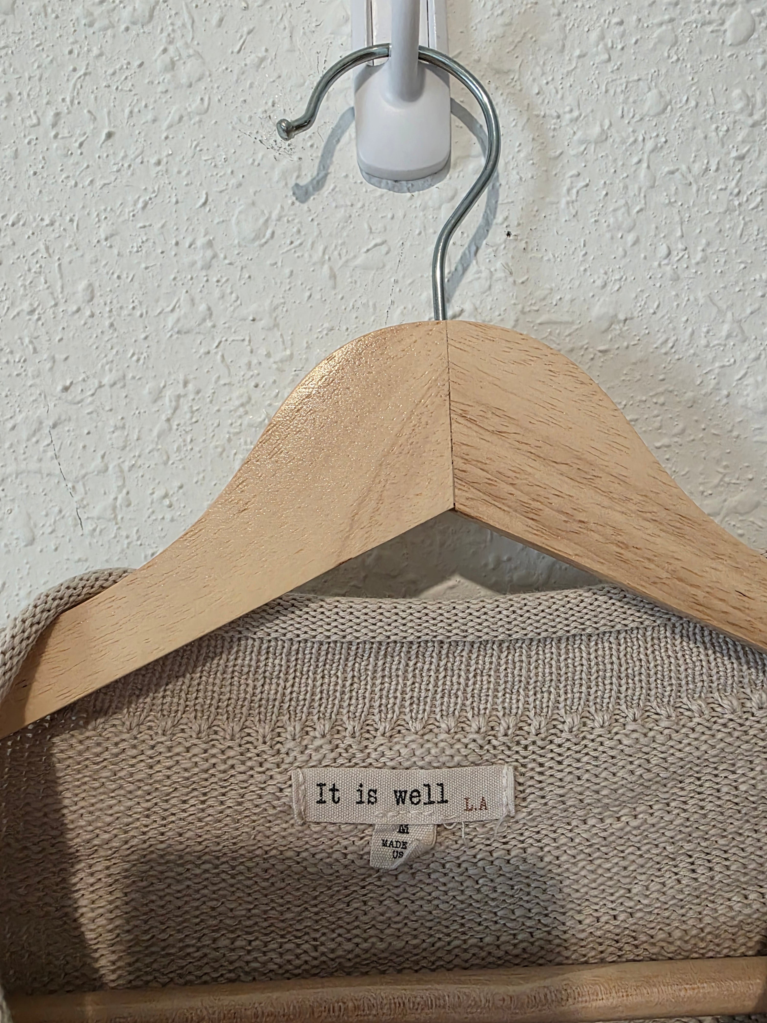 Oat Cotton Mockneck Sweater (M)