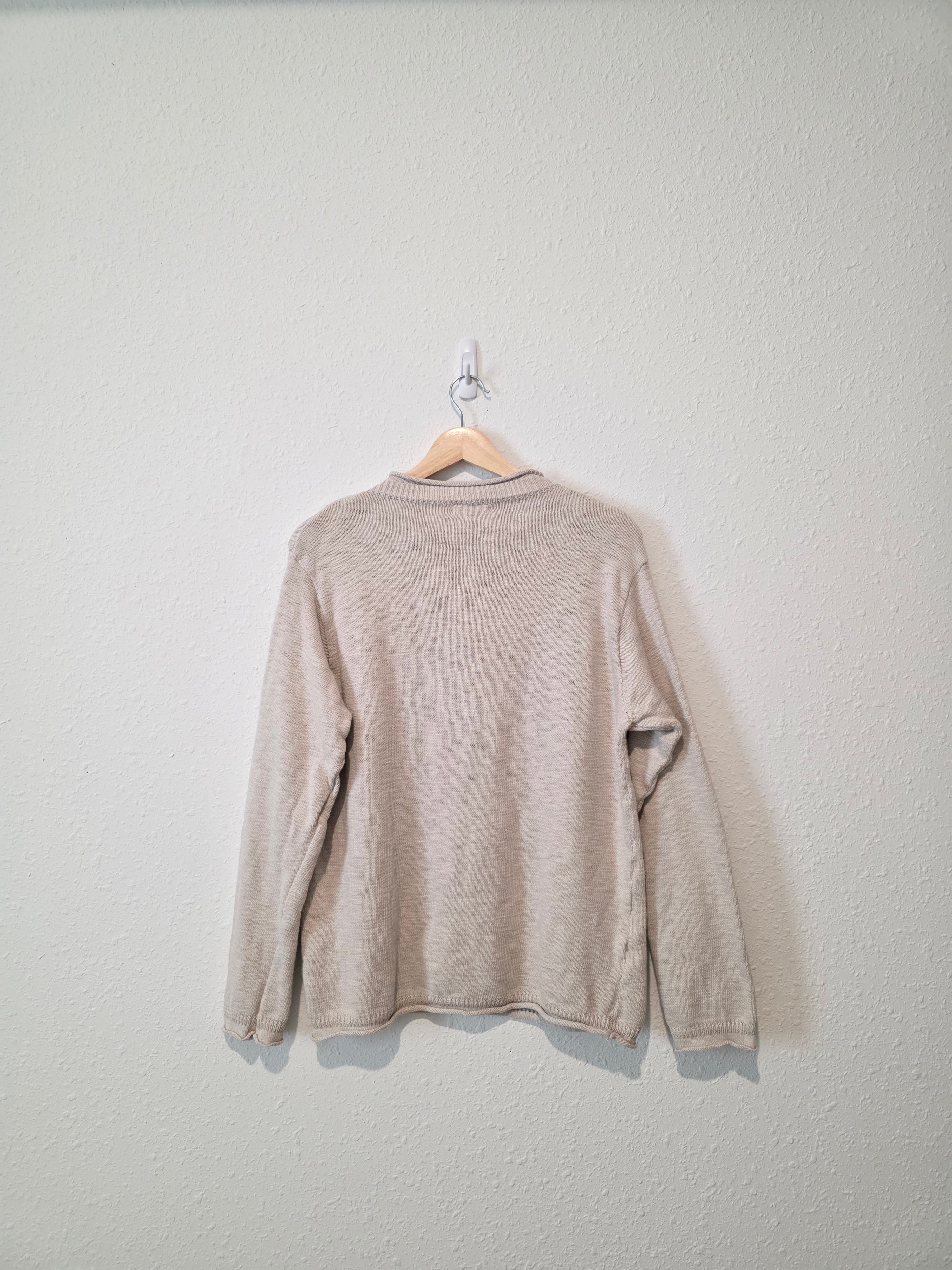 Oat Cotton Mockneck Sweater (M)
