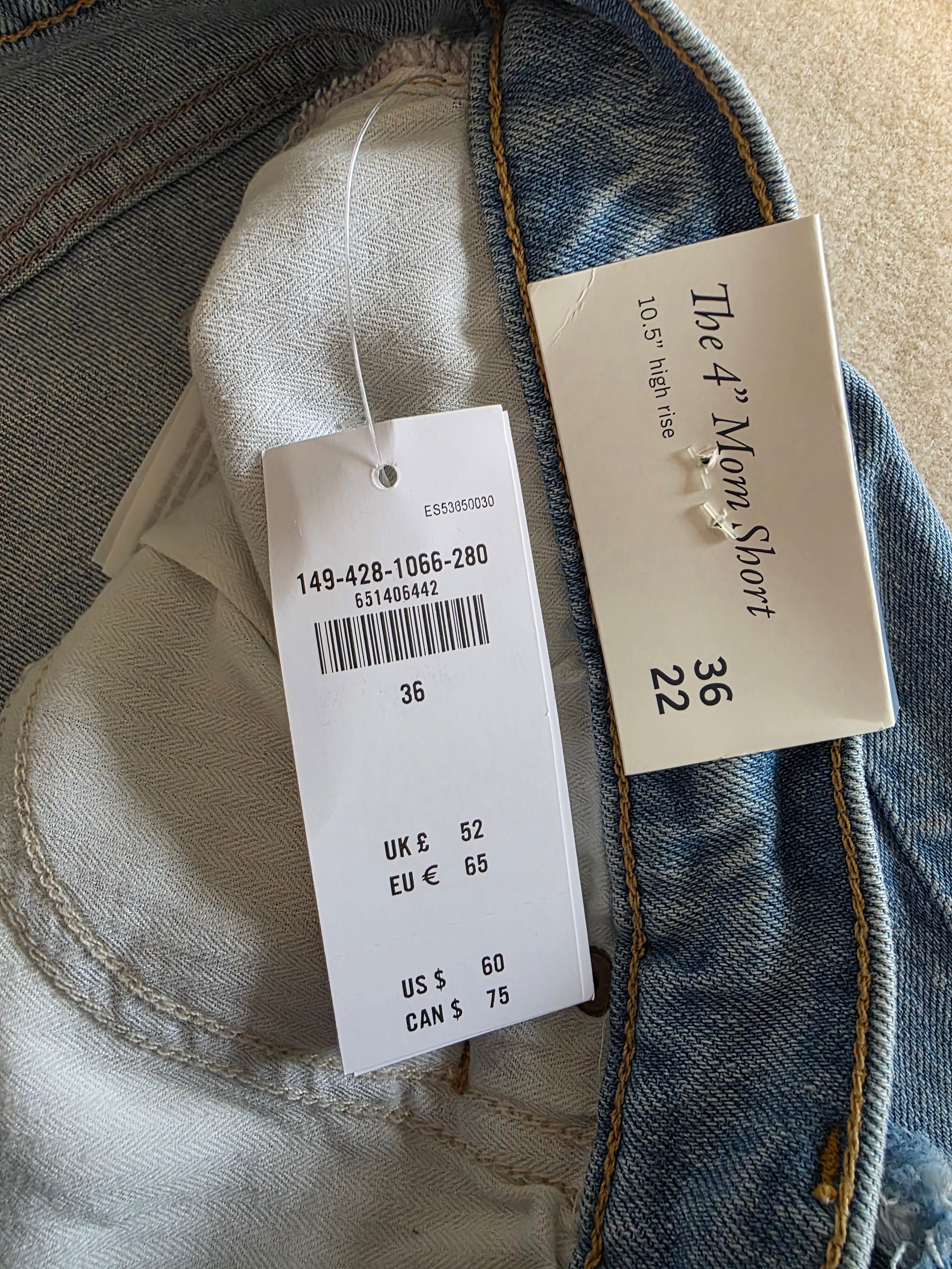 NEW Abercrombie 4" Mom Shorts (36/22)