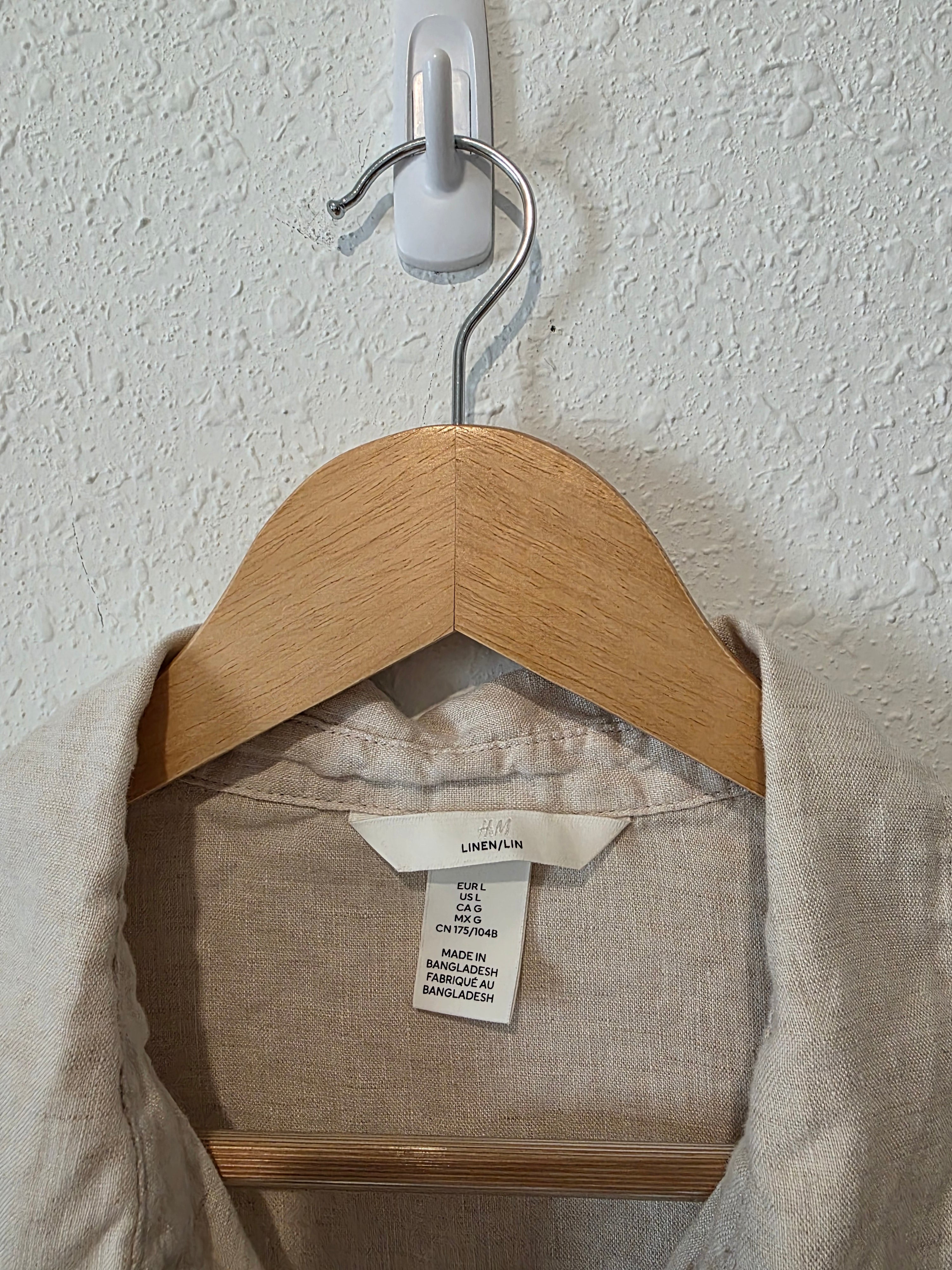 Oat Linen Button Up (L)