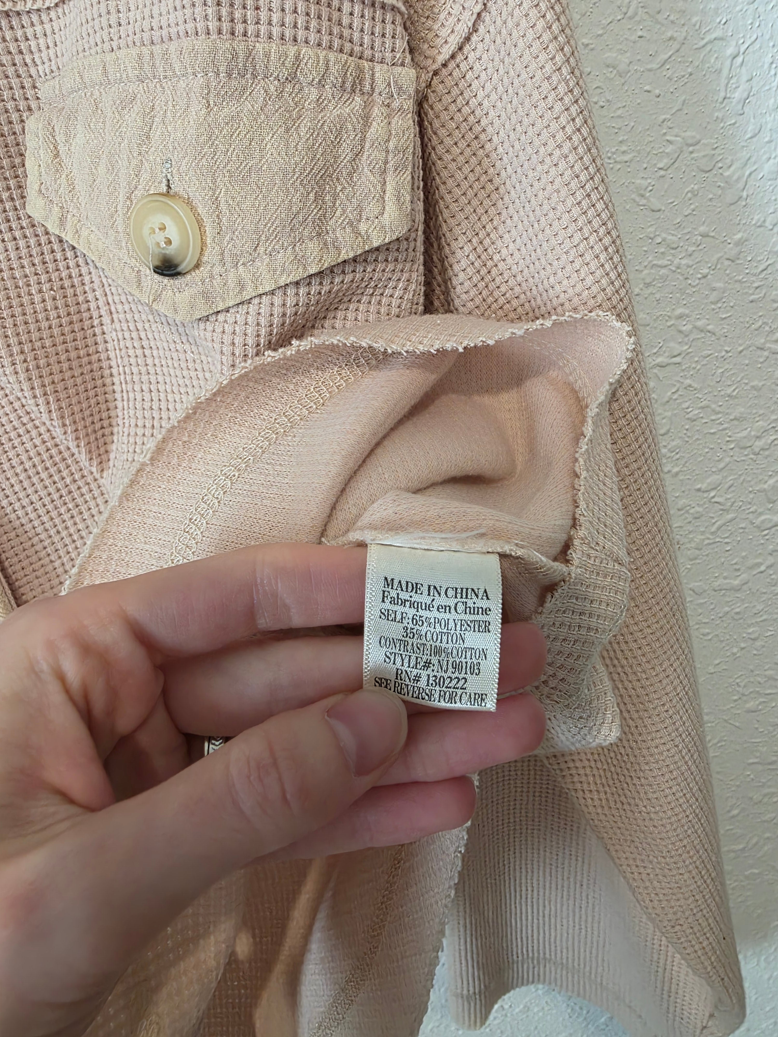 Waffle Button Up Shirt (L)