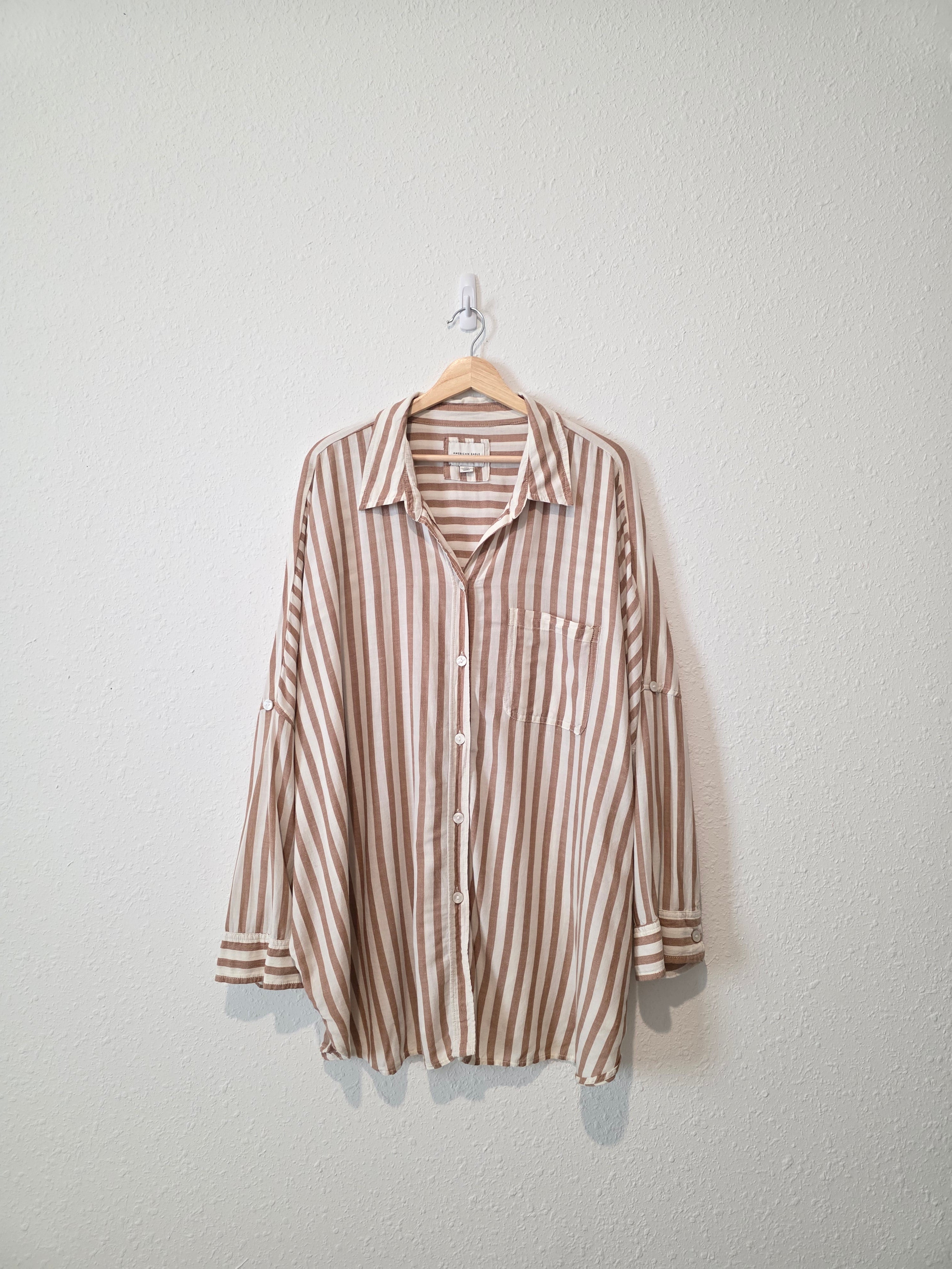 Oversized Striped Button Up (L)