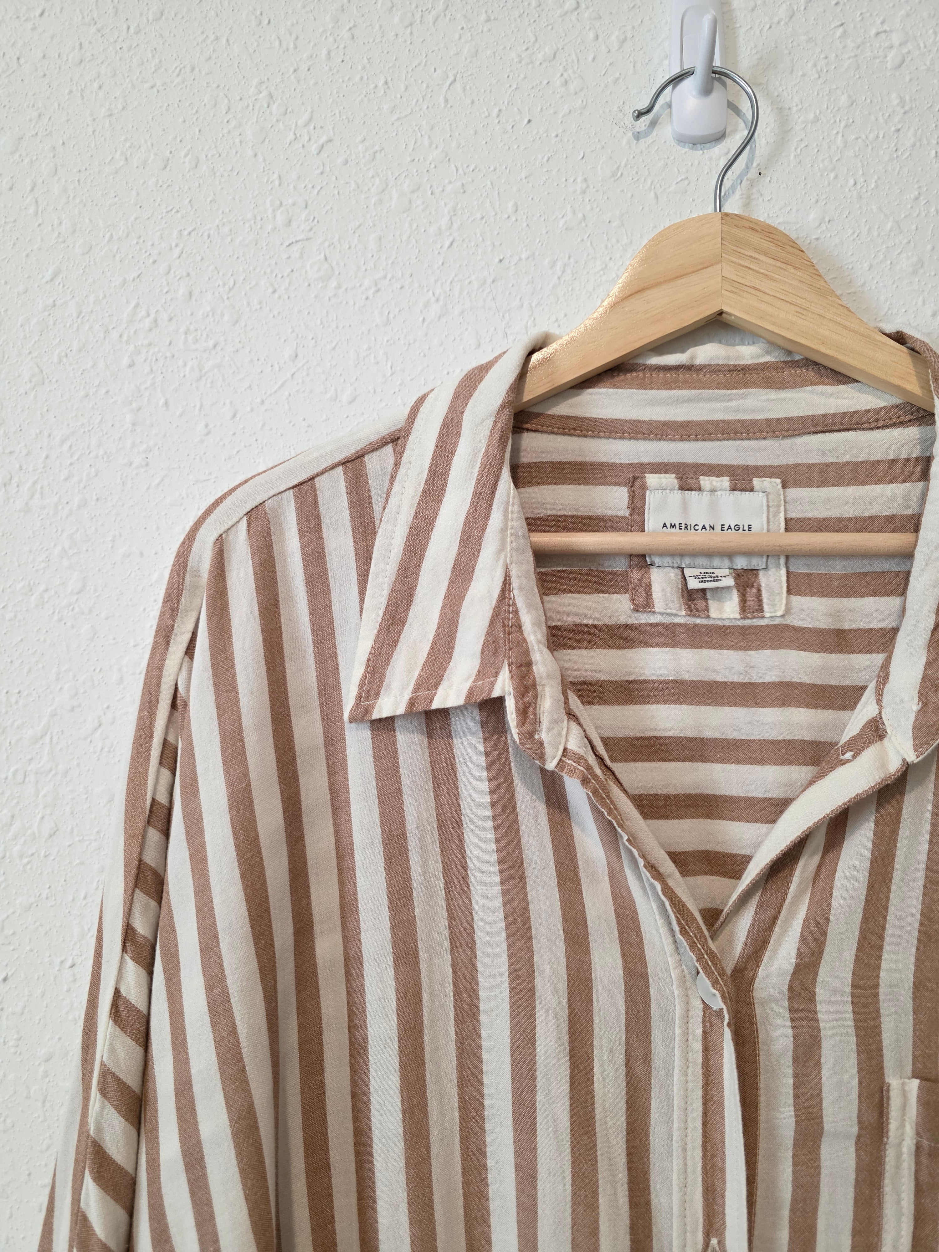 Oversized Striped Button Up (L)