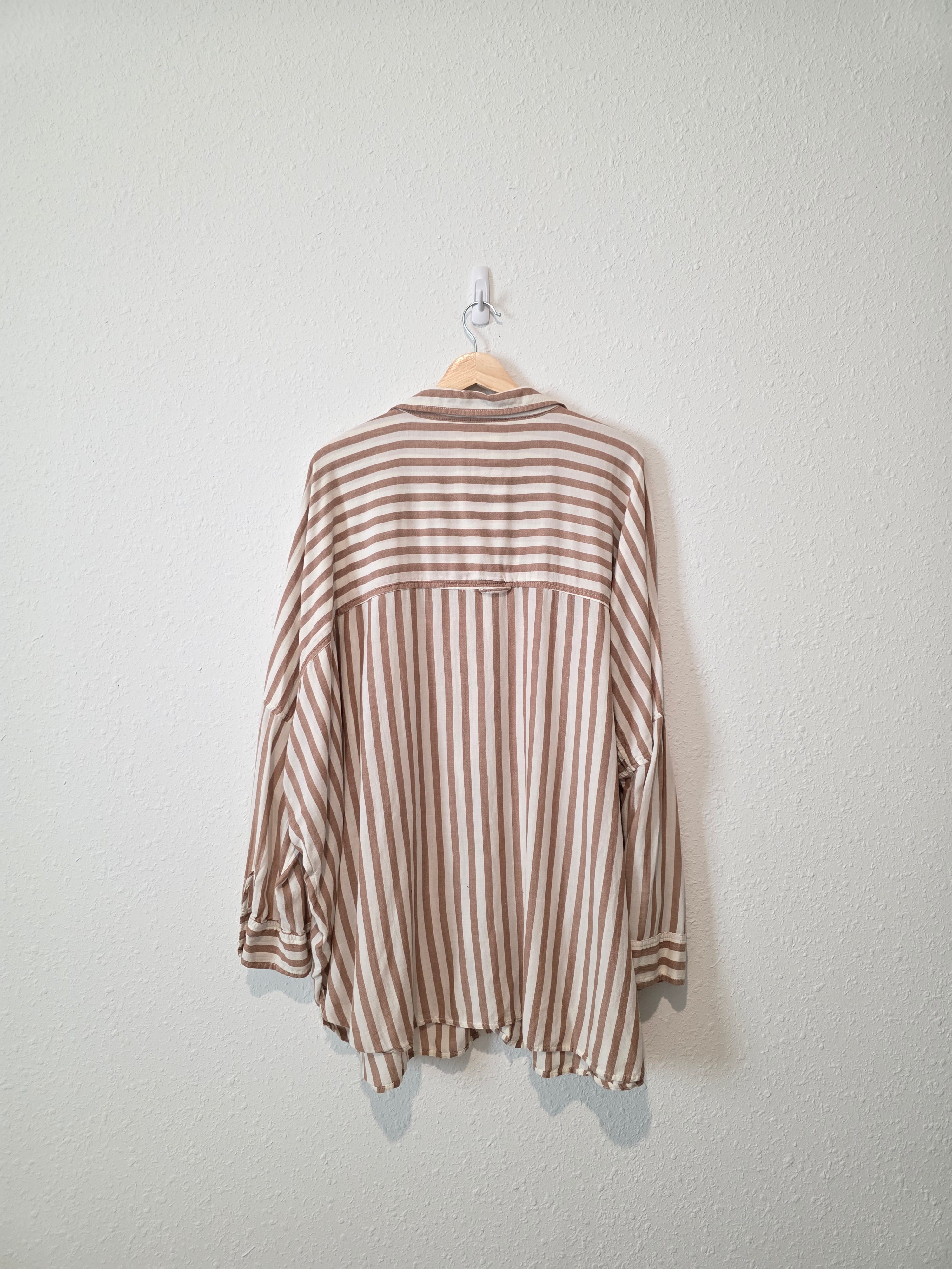 Oversized Striped Button Up (L)