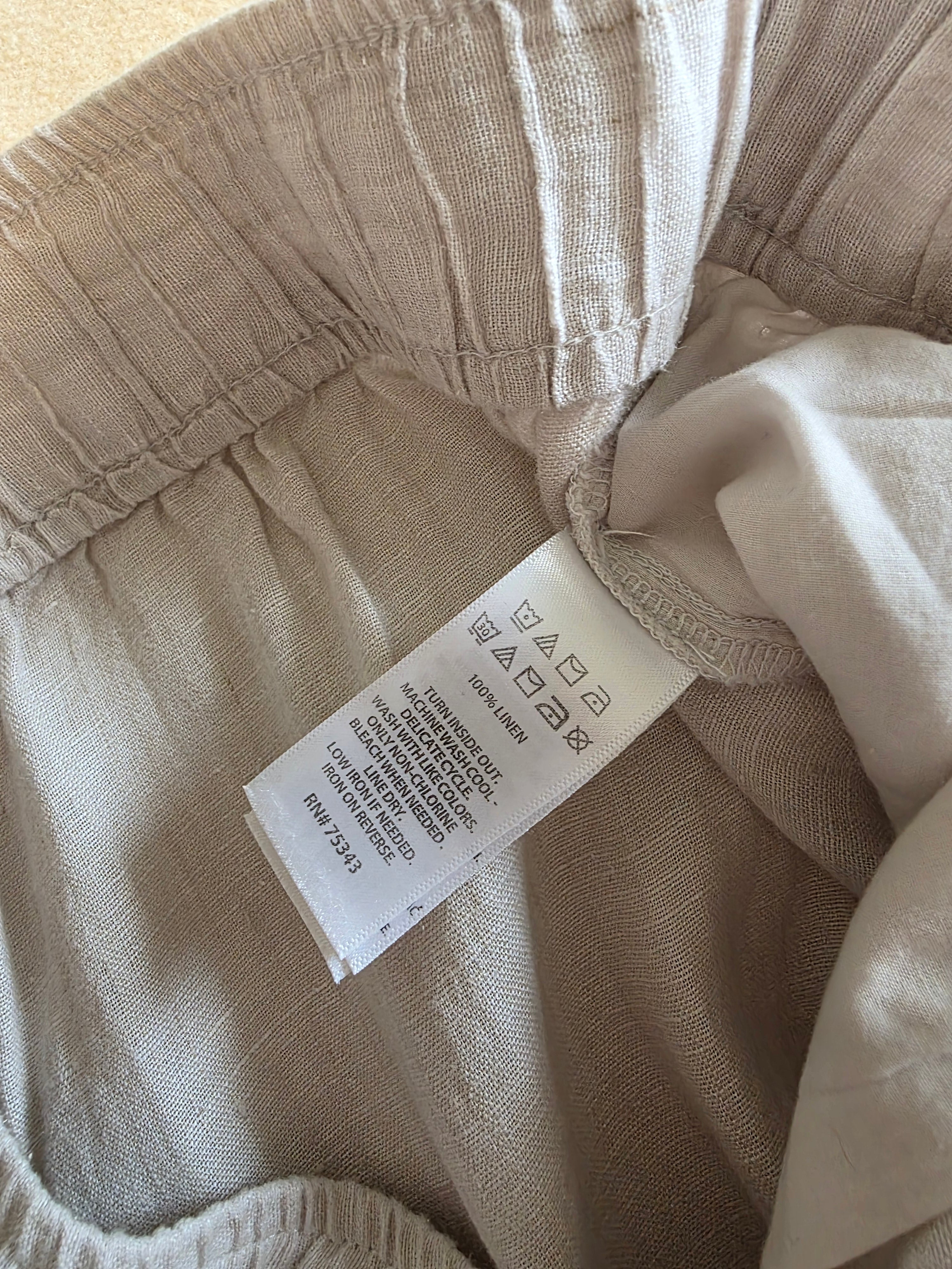 Linen Wide Leg Pants (L)