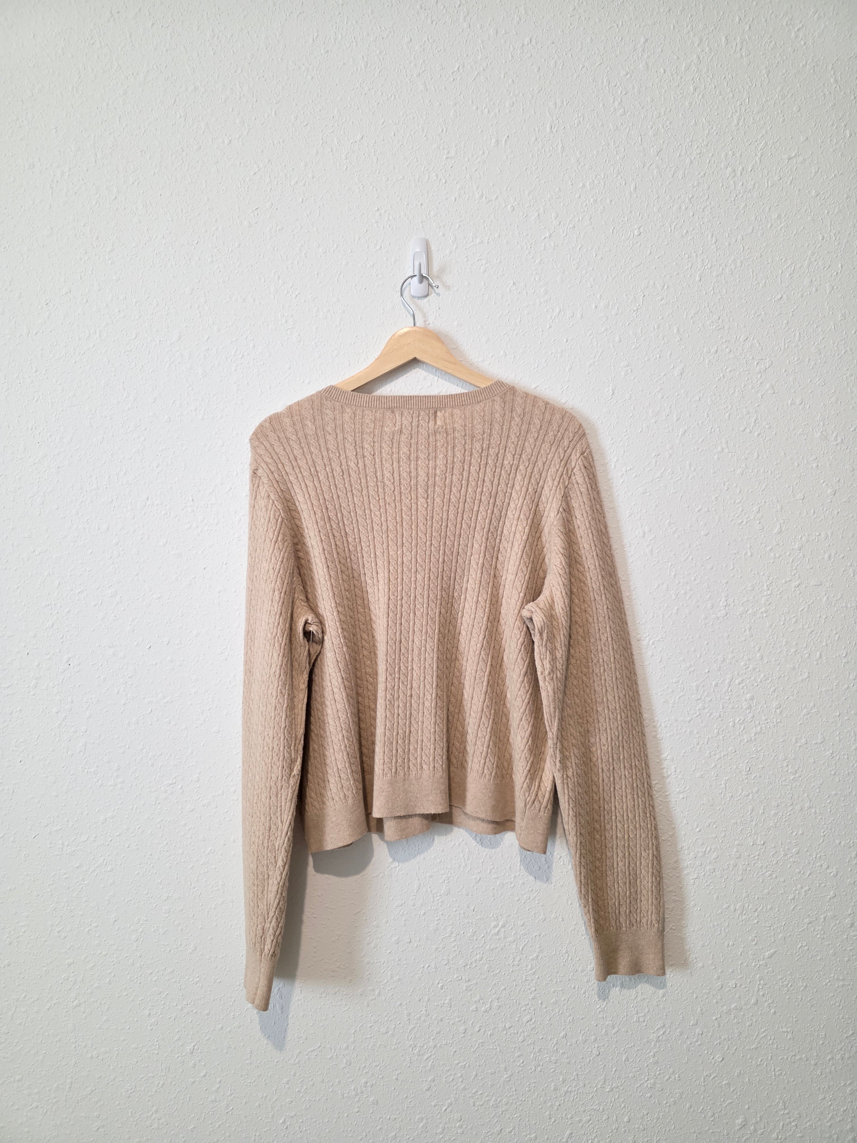 Cable Knit Button Up Cardigan (XL)