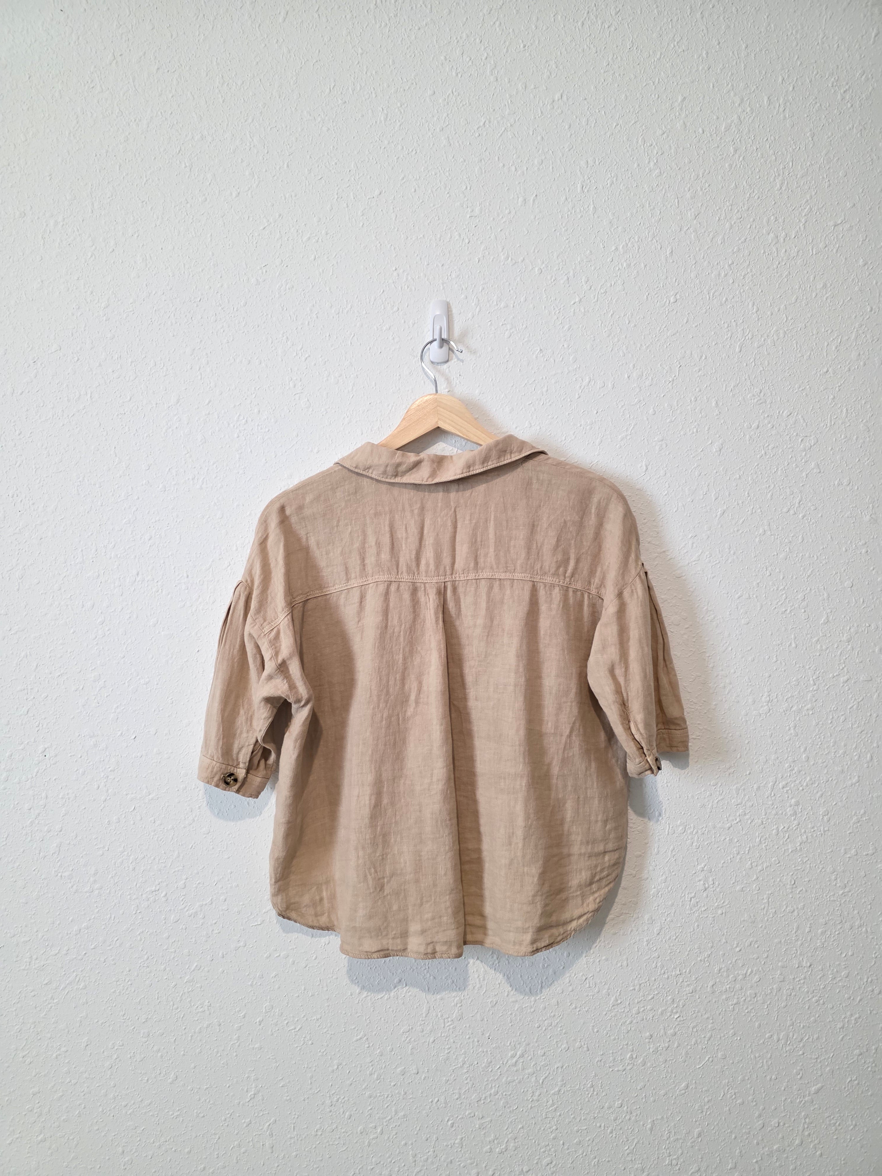 Zara Relaxed Linen Button Up (XS)