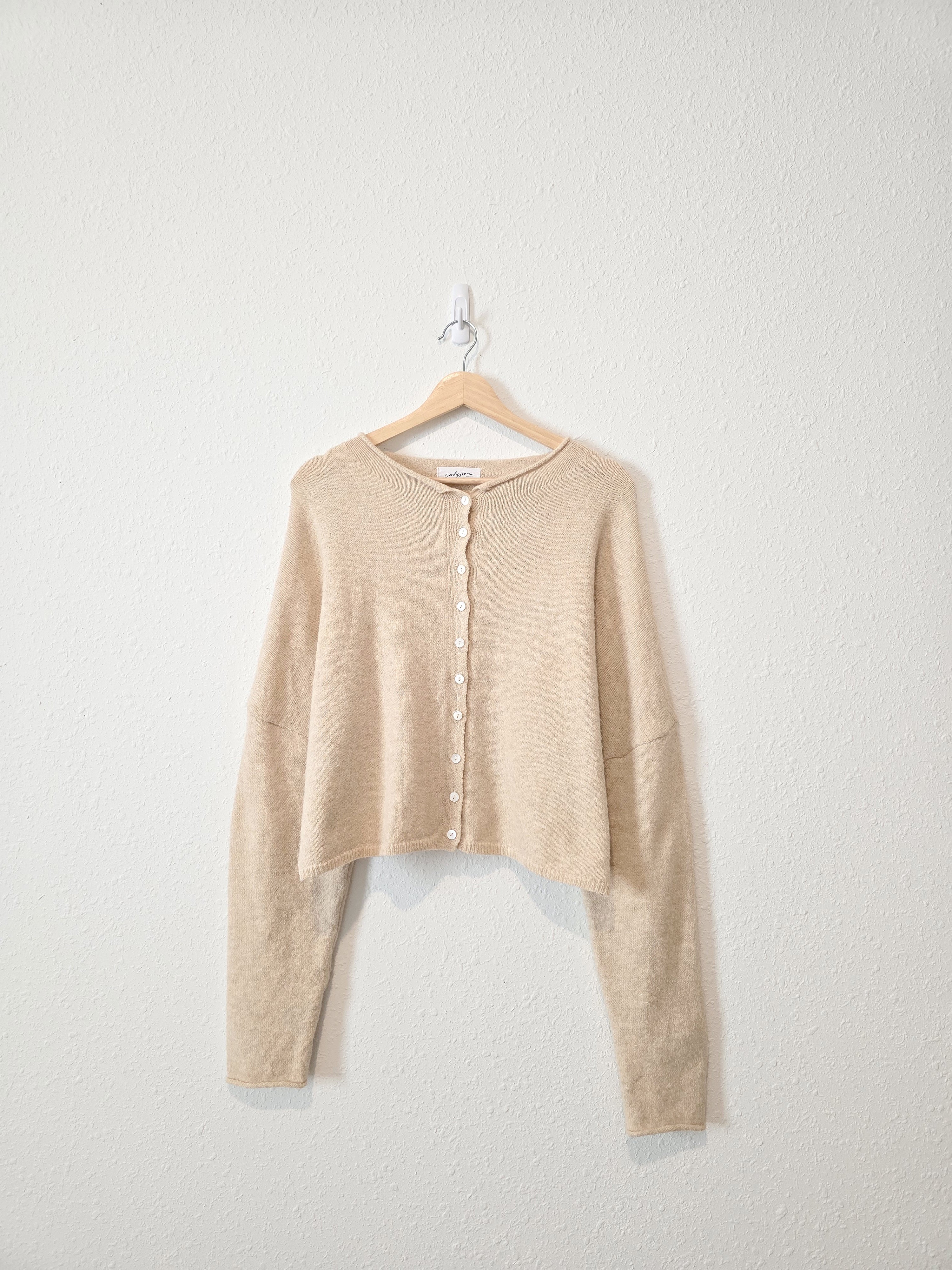 Carly Jean Neutral Button Up Sweater (M)
