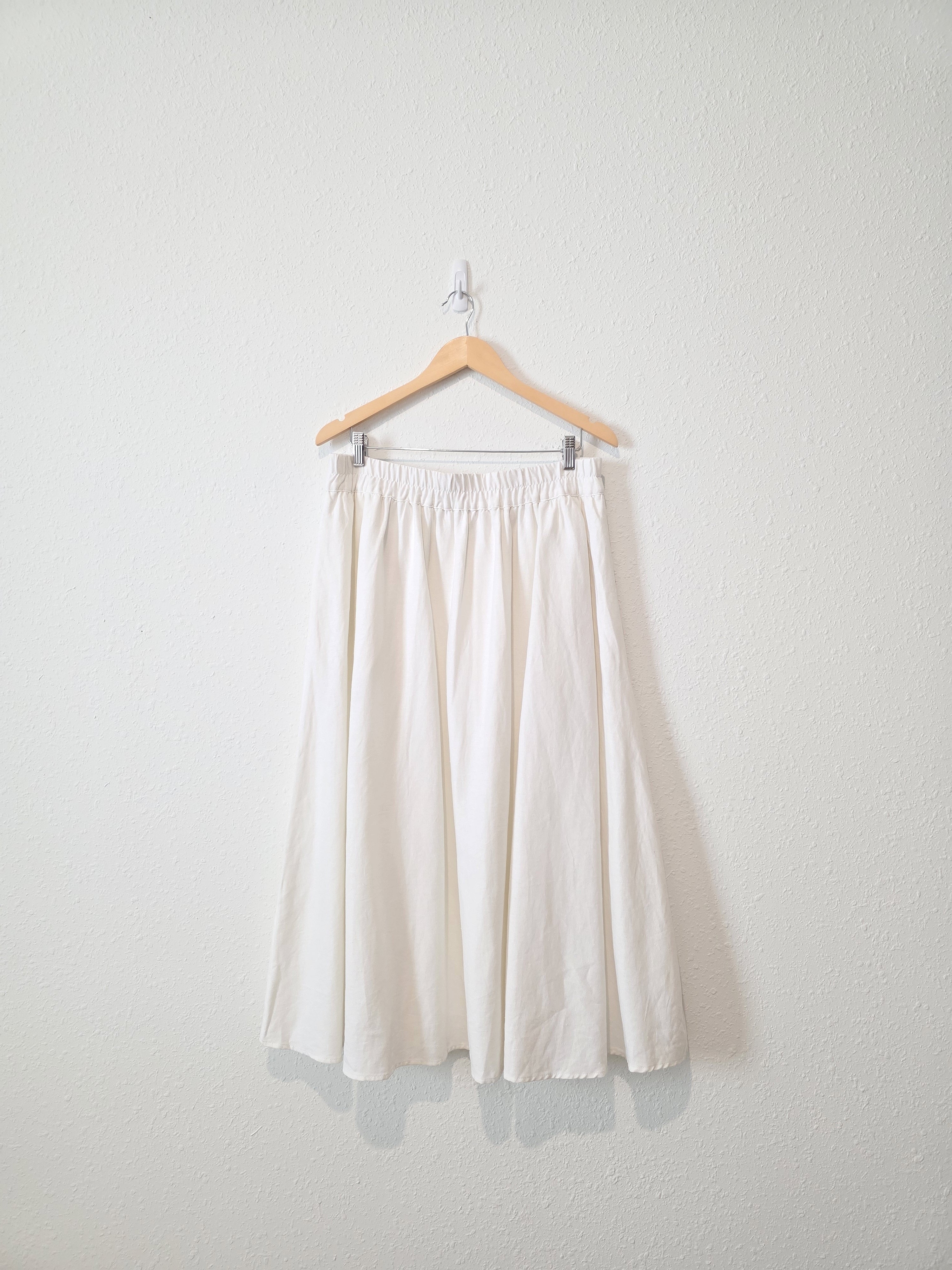 Linen Blend Midi Skirt (L)