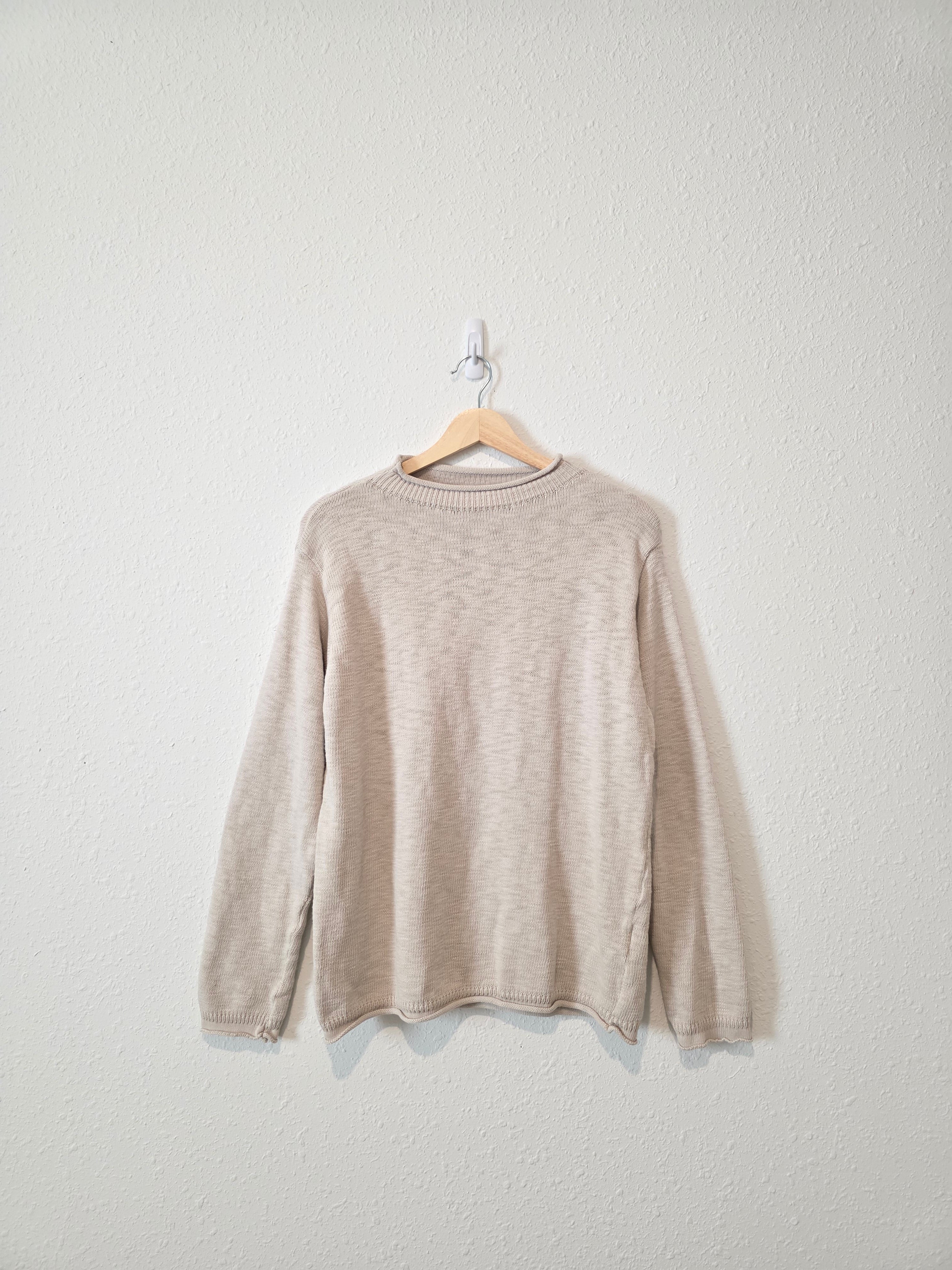 Oat Cotton Mockneck Sweater (M)