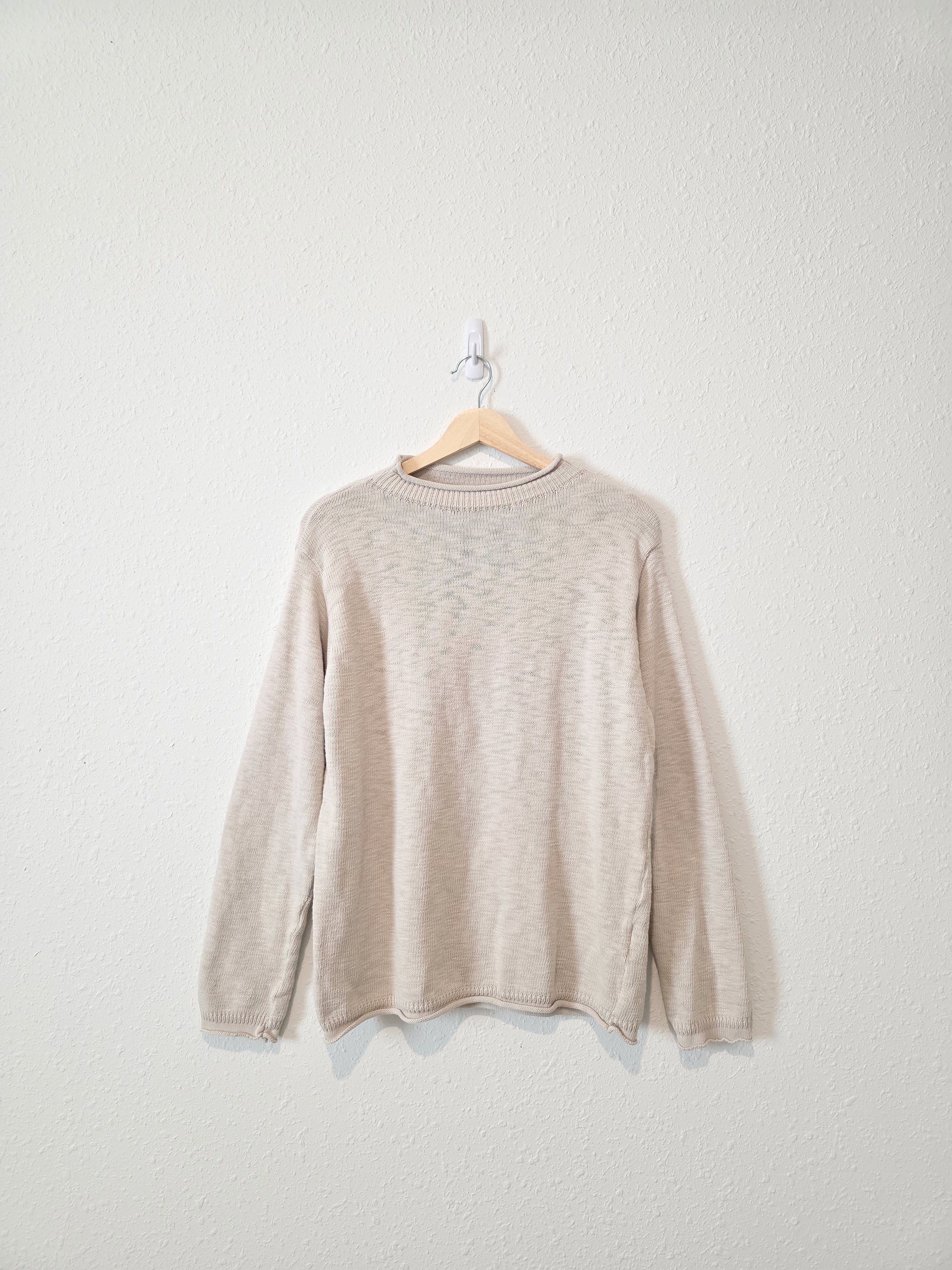 Oat Cotton Mockneck Sweater (M)