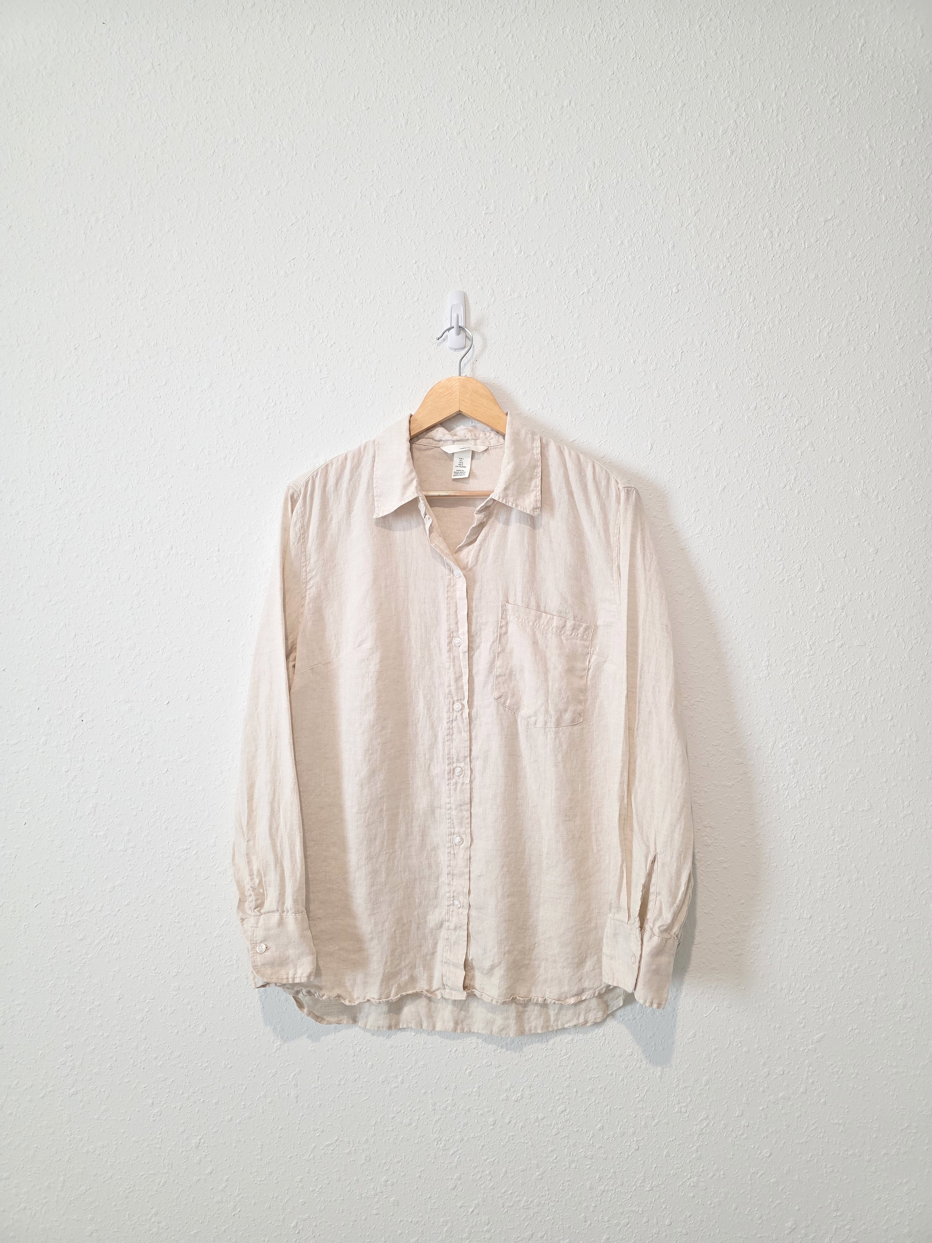 Oat Linen Button Up (L)