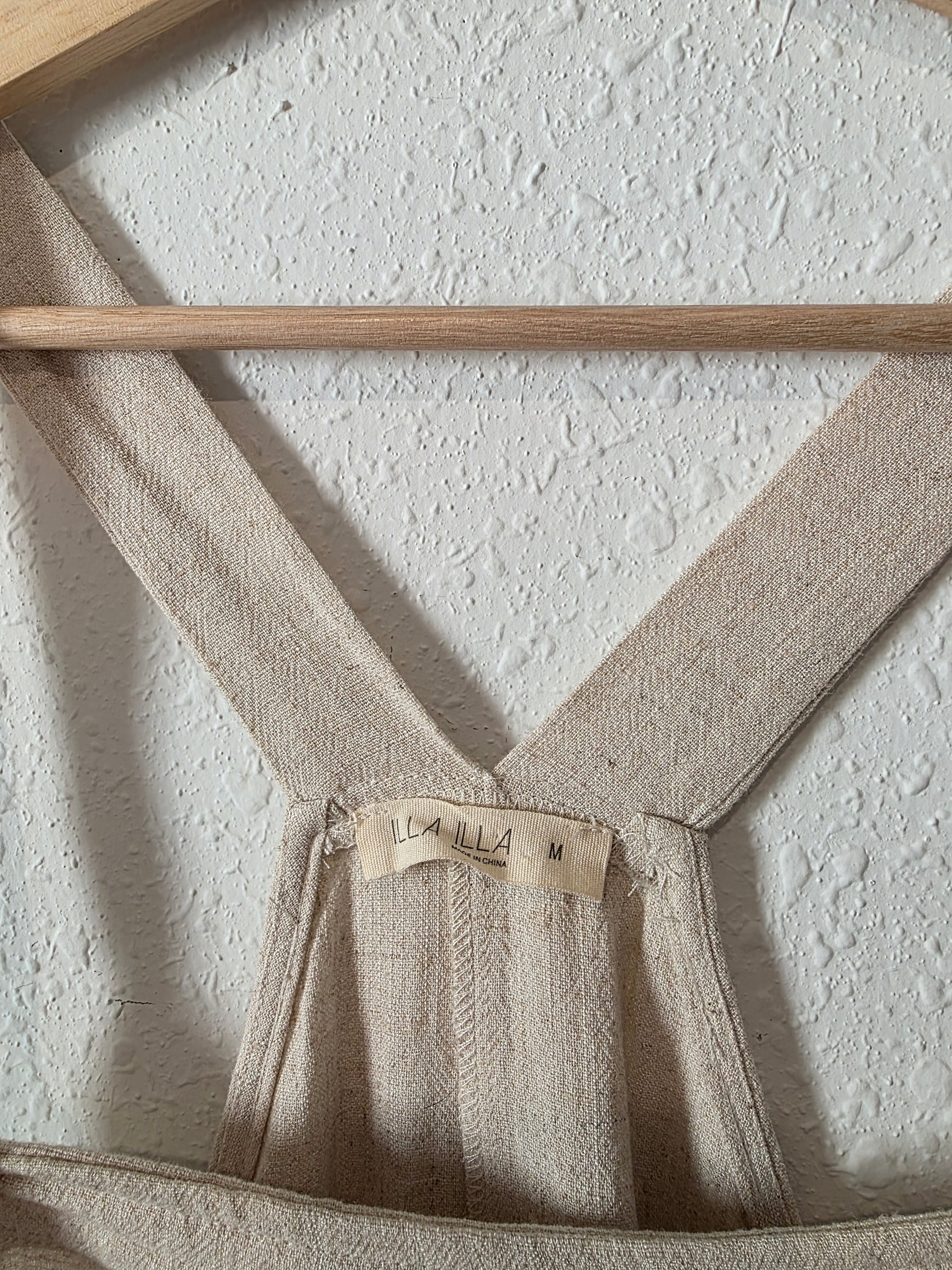 Linen Blend Relaxed Overalls (M)
