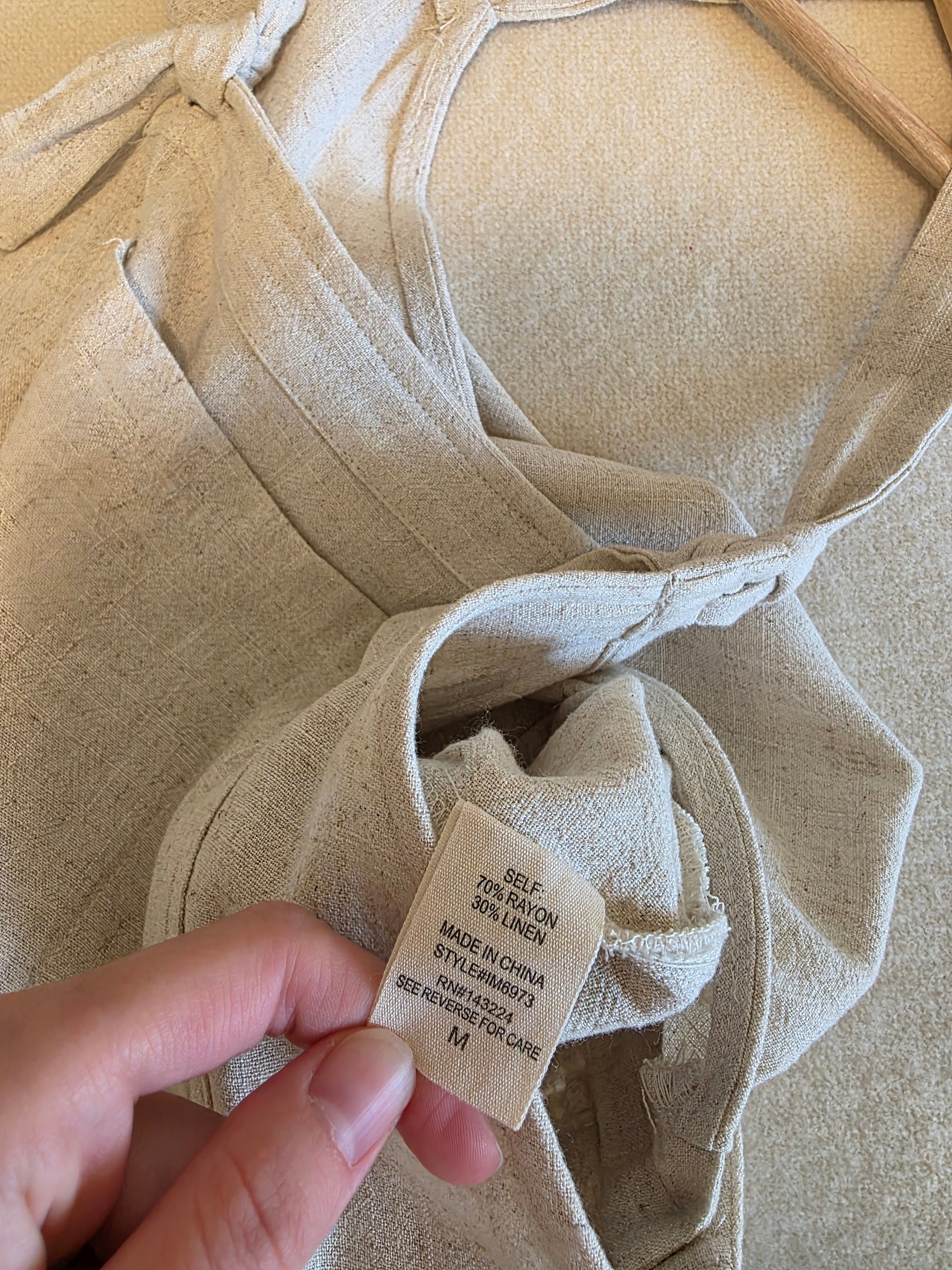 Linen Blend Relaxed Overalls (M)