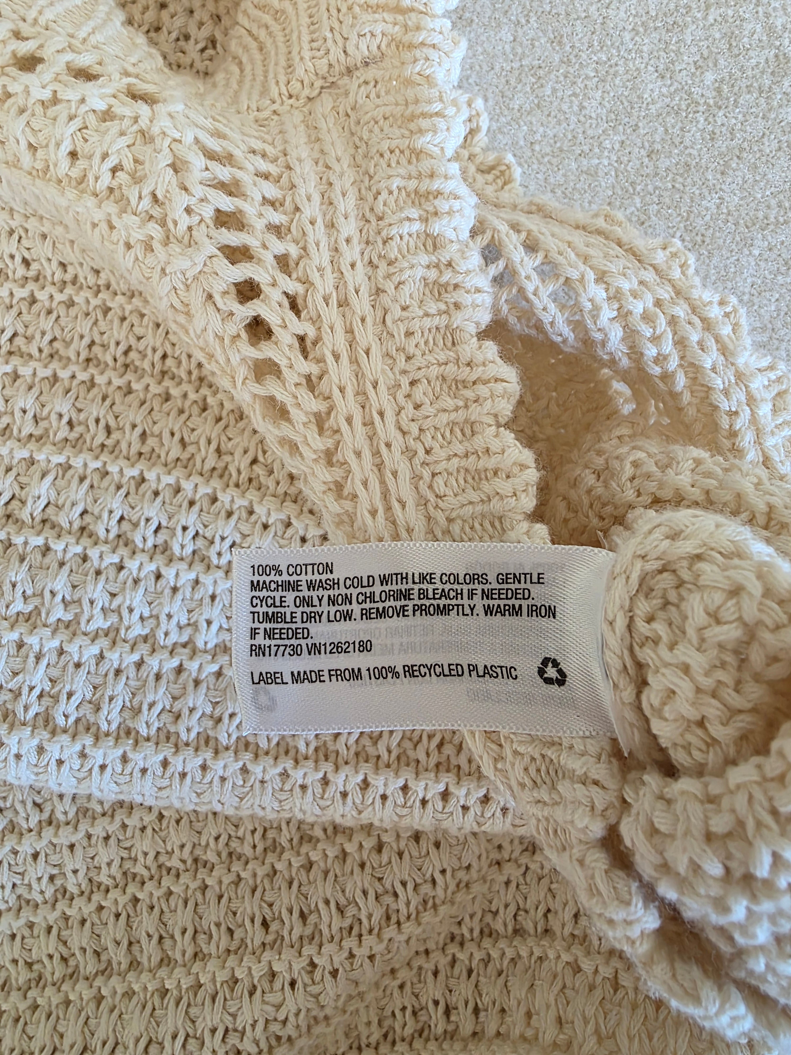 Crochet Knit Cotton Romper (M)