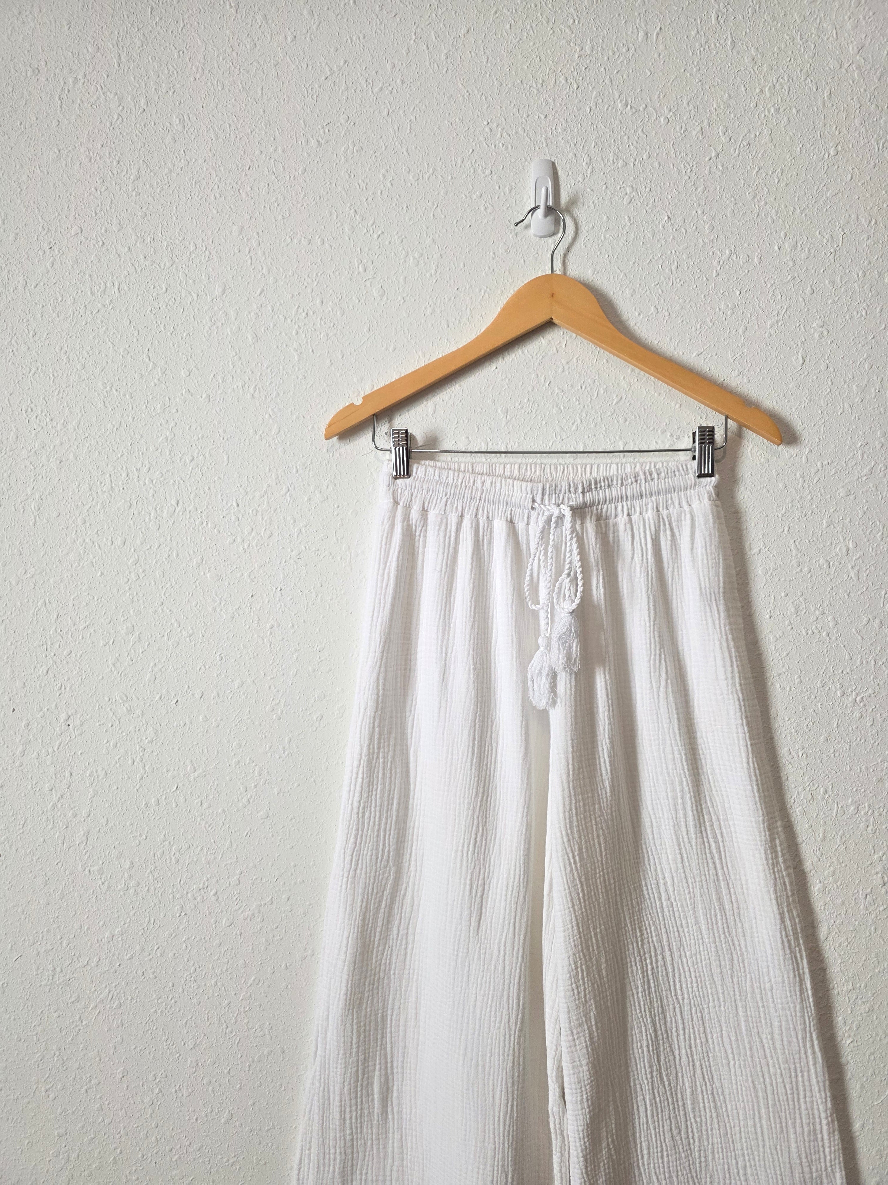Cotton Gauze Wide Leg Pants (S)