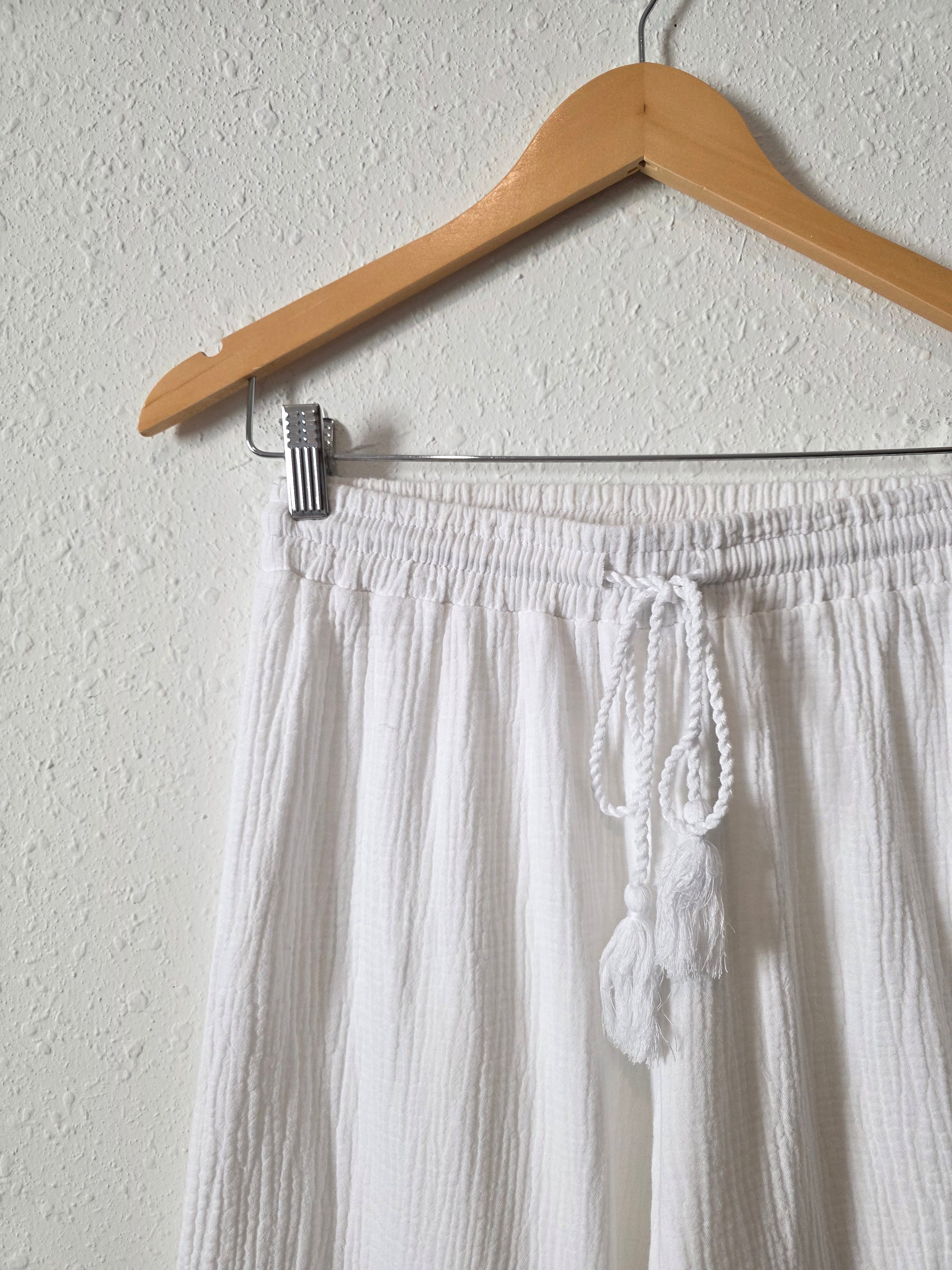 Cotton Gauze Wide Leg Pants (S)