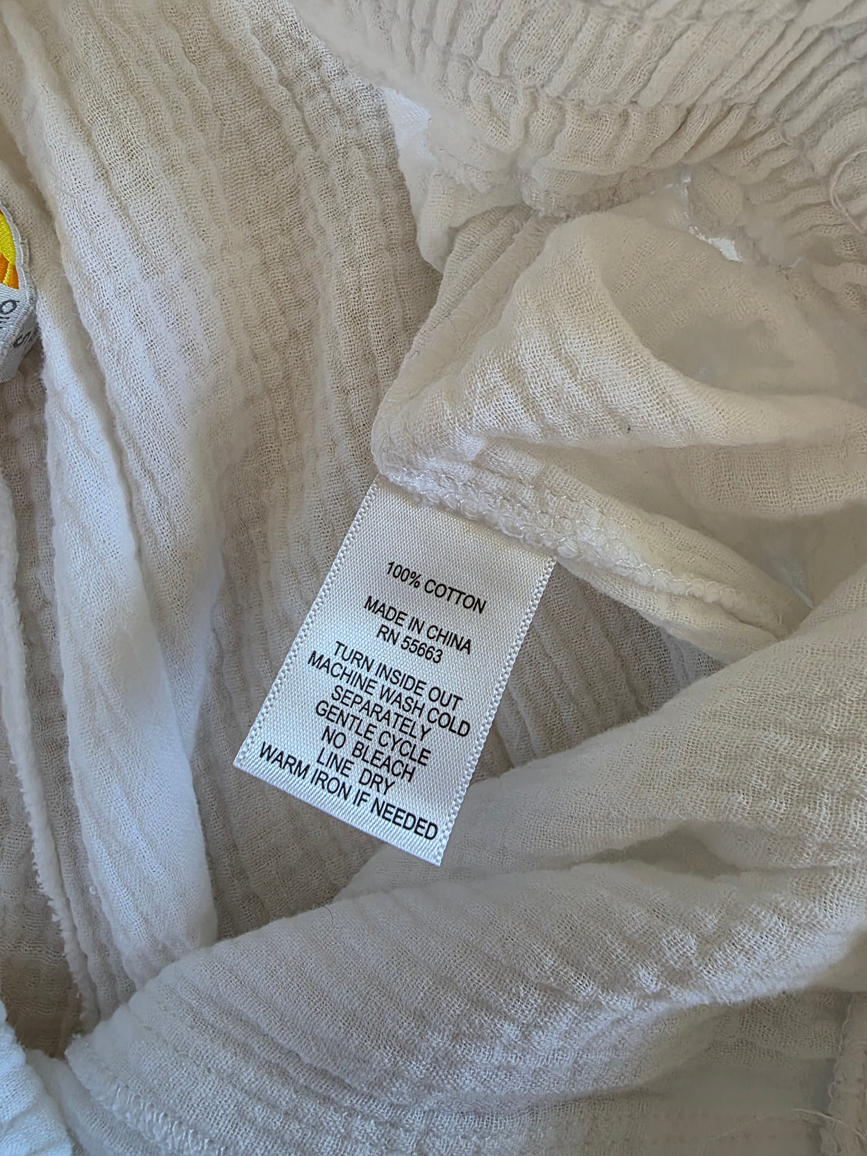 Cotton Gauze Wide Leg Pants (S)