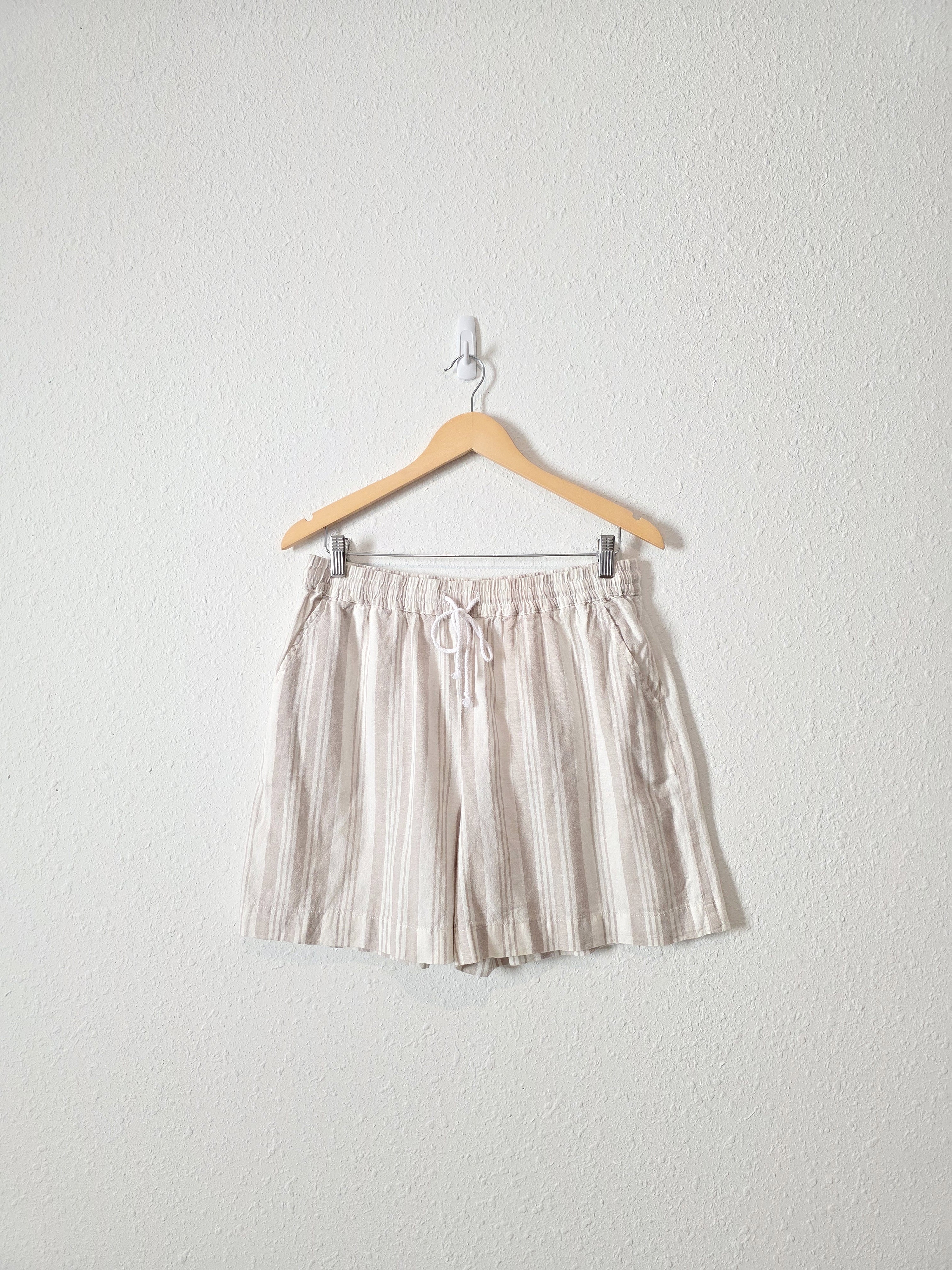 NEW Linen Cotton Striped Shorts (M)