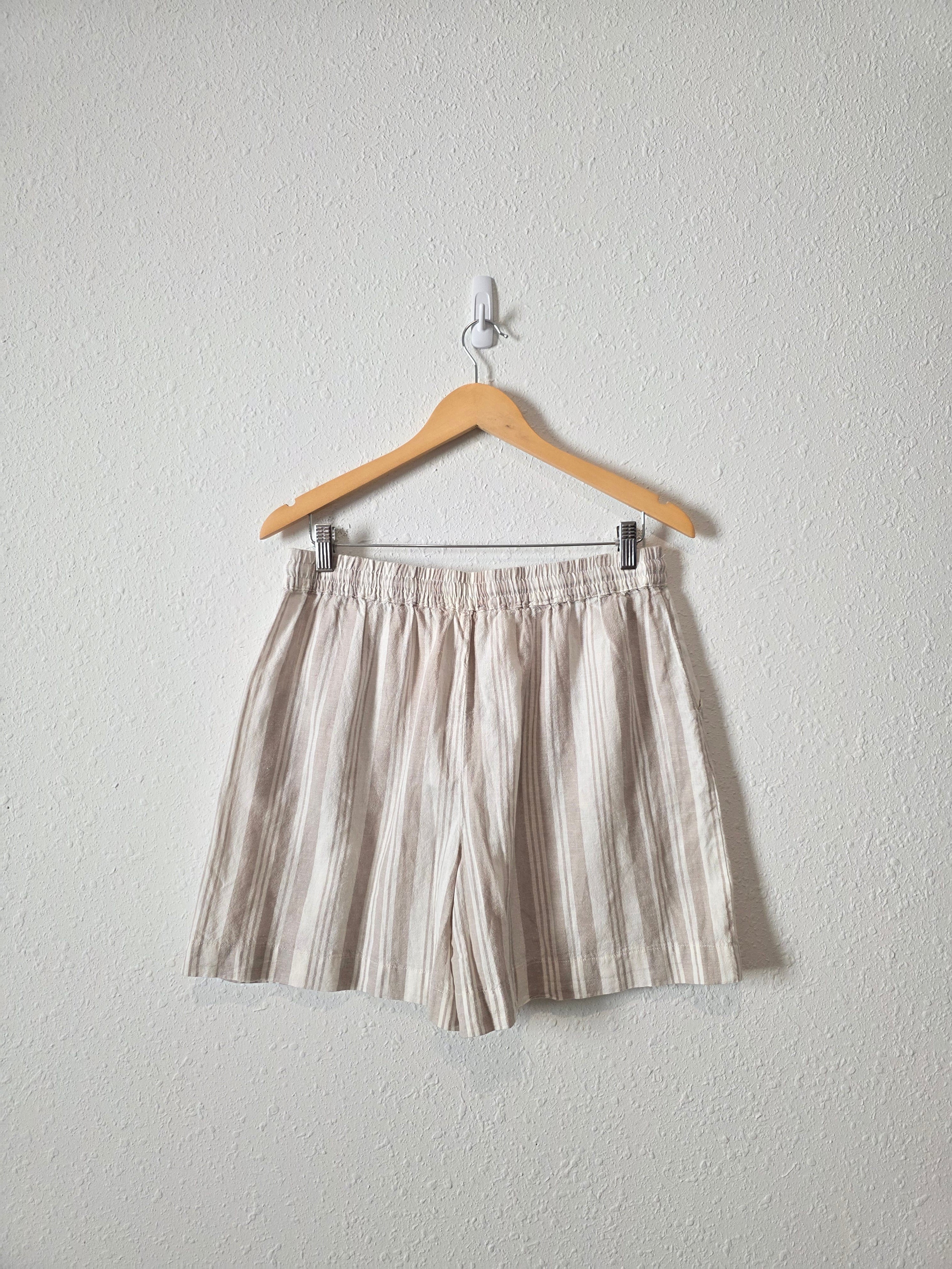 NEW Linen Cotton Striped Shorts (M)