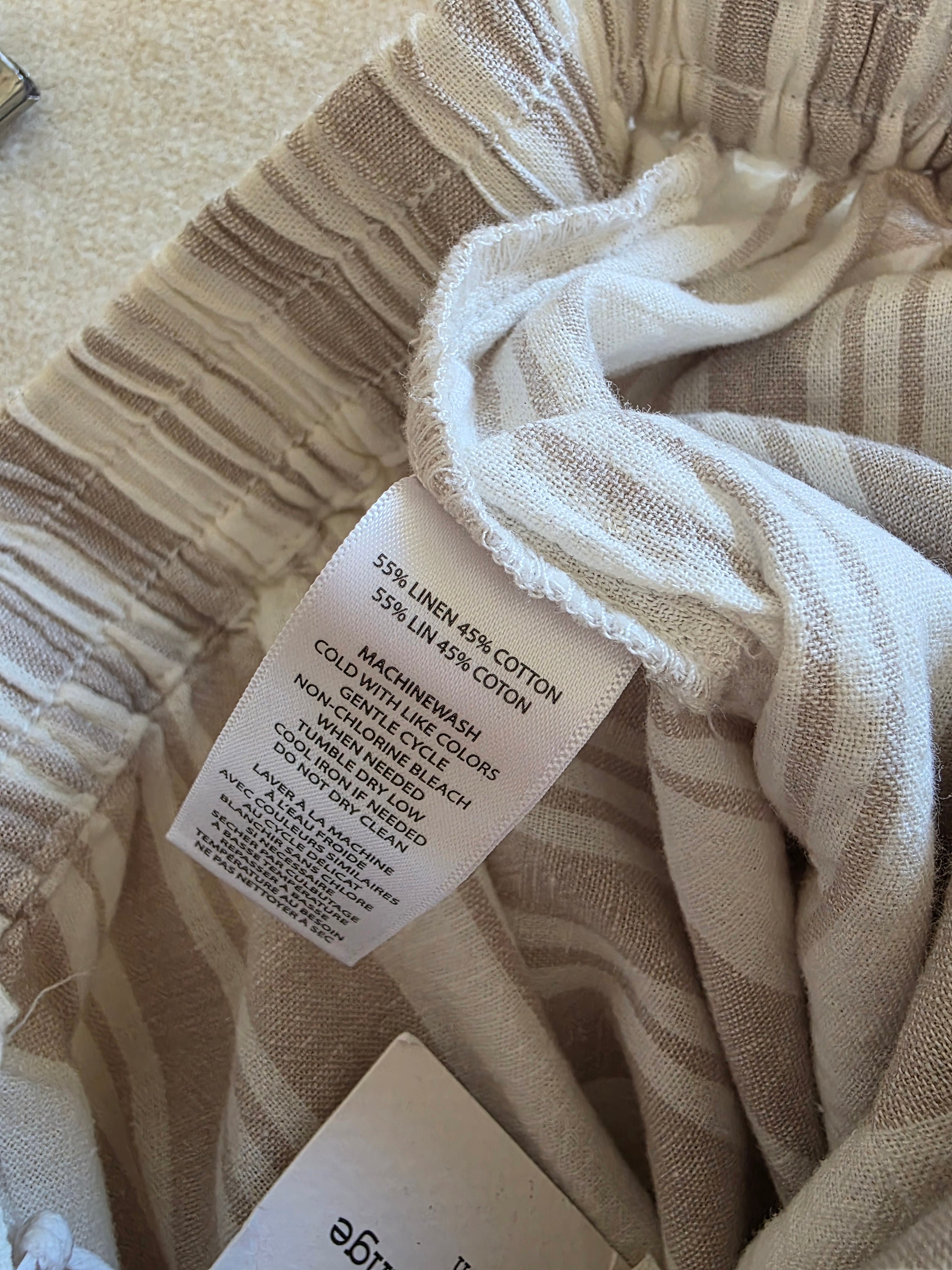 NEW Linen Cotton Striped Shorts (M)