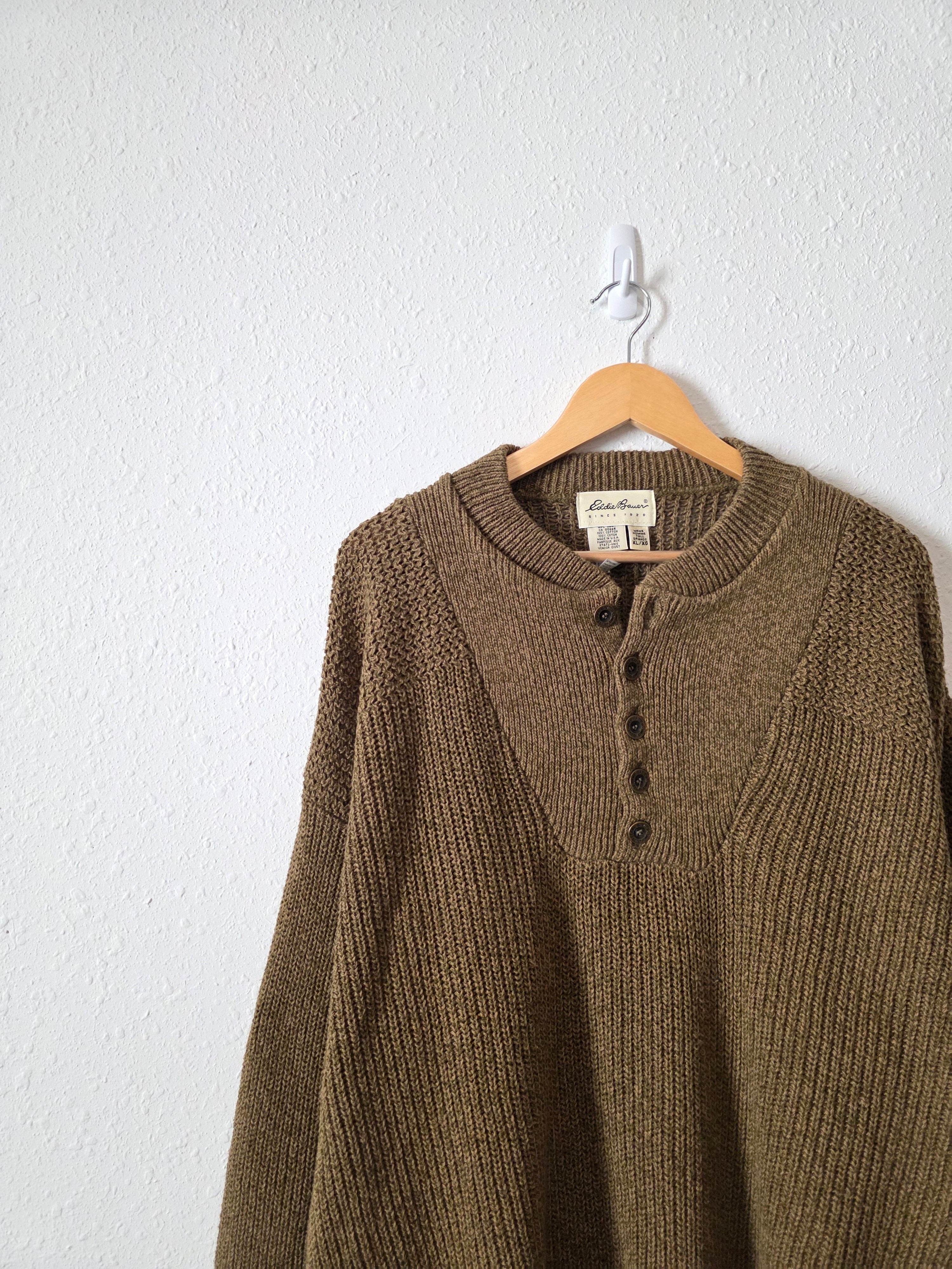 Vintage Eddie Bauer Olive Henley (XL)