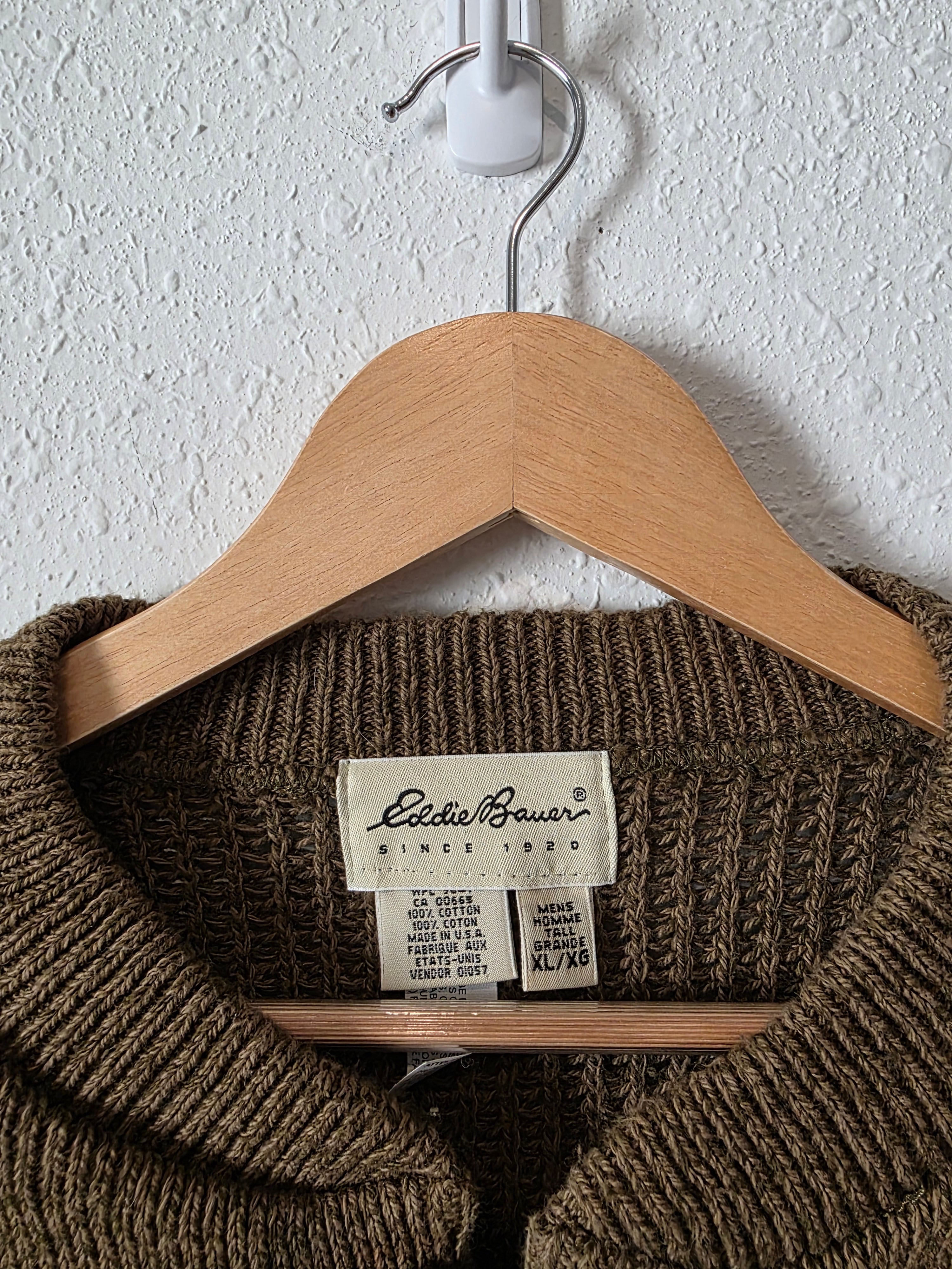 Vintage Eddie Bauer Olive Henley (XL)