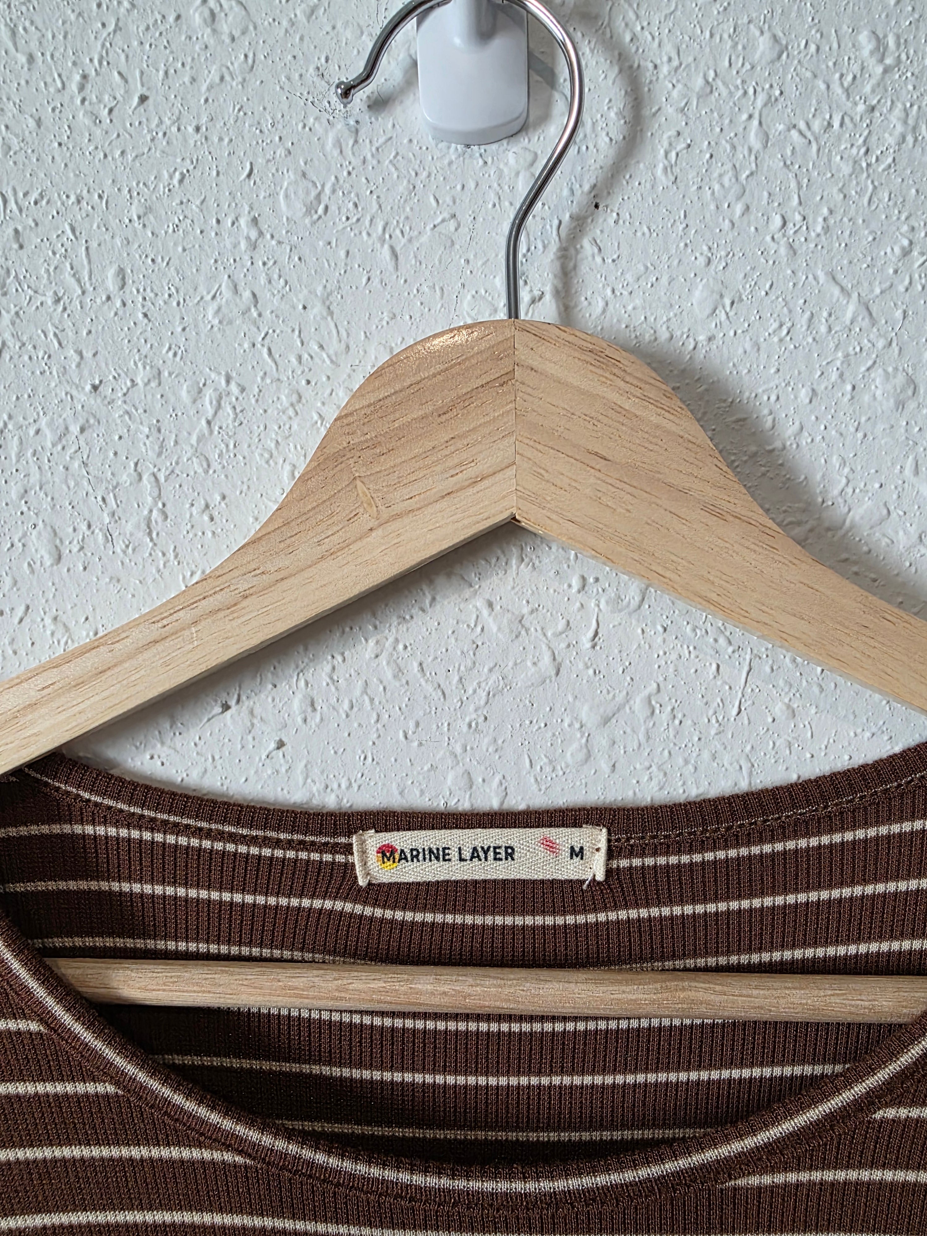 Marine Layer Brown Striped Tee (M)