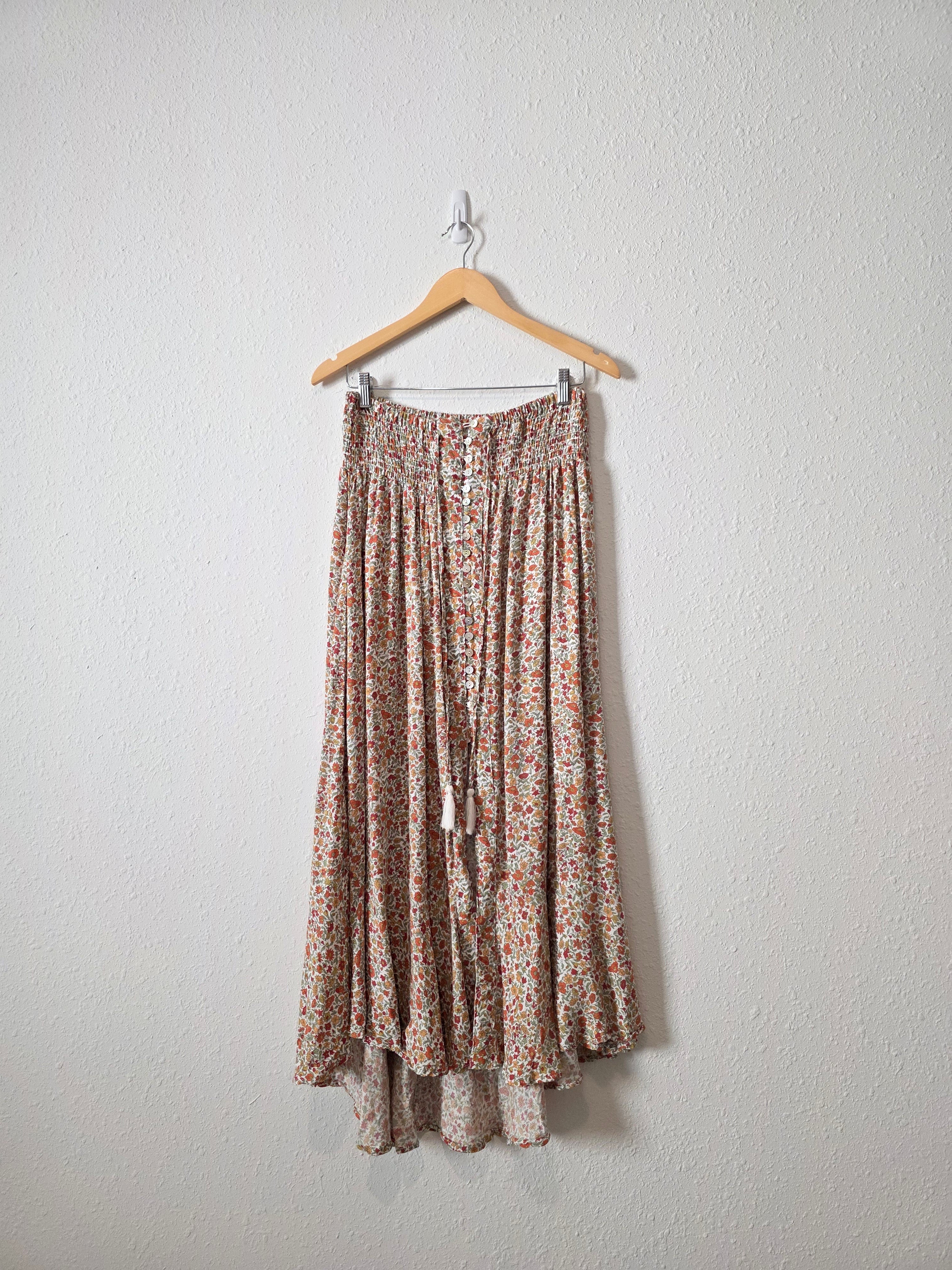 Colorful Floral Maxi Skirt (L)