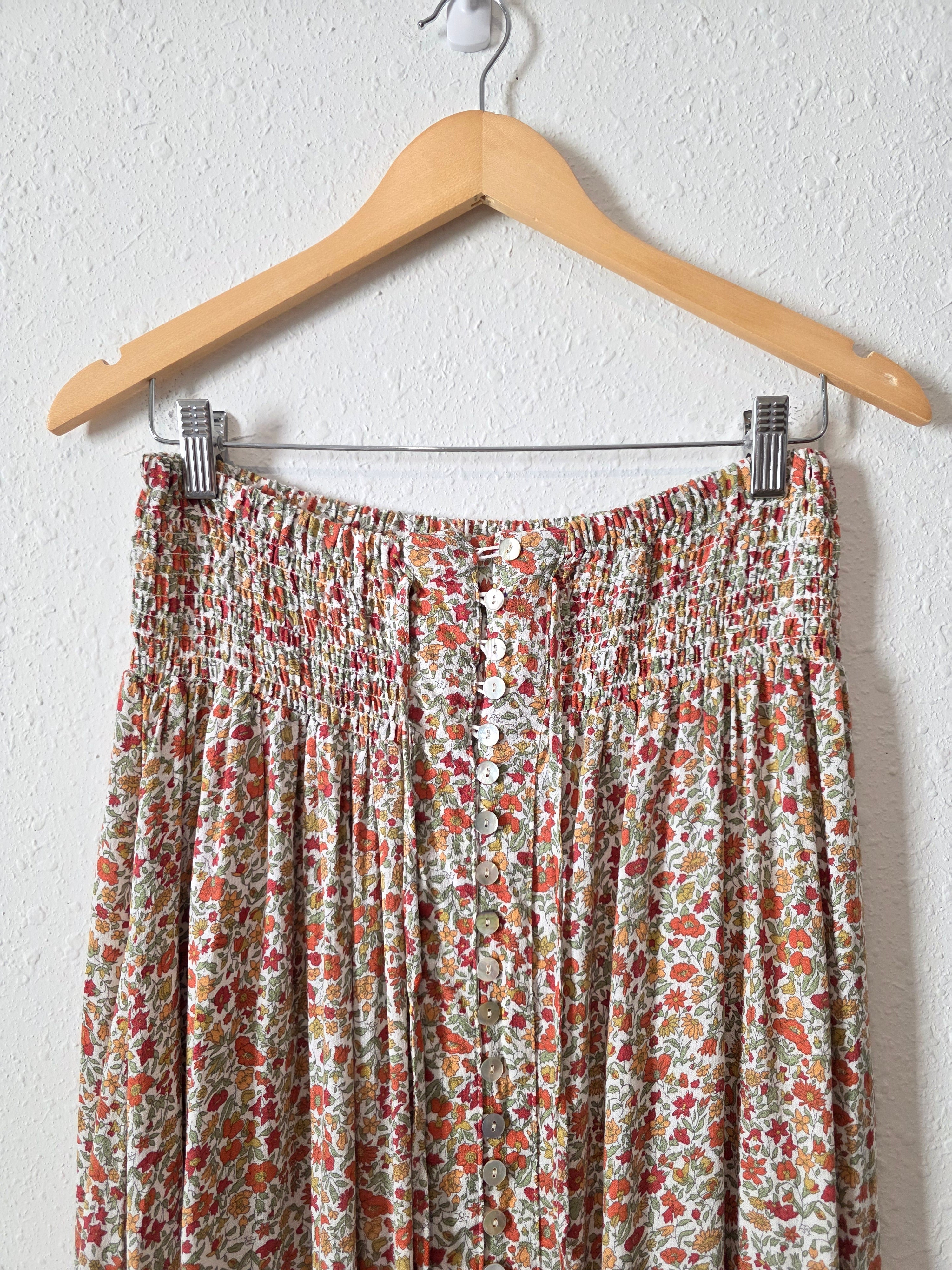 Colorful Floral Maxi Skirt (L)