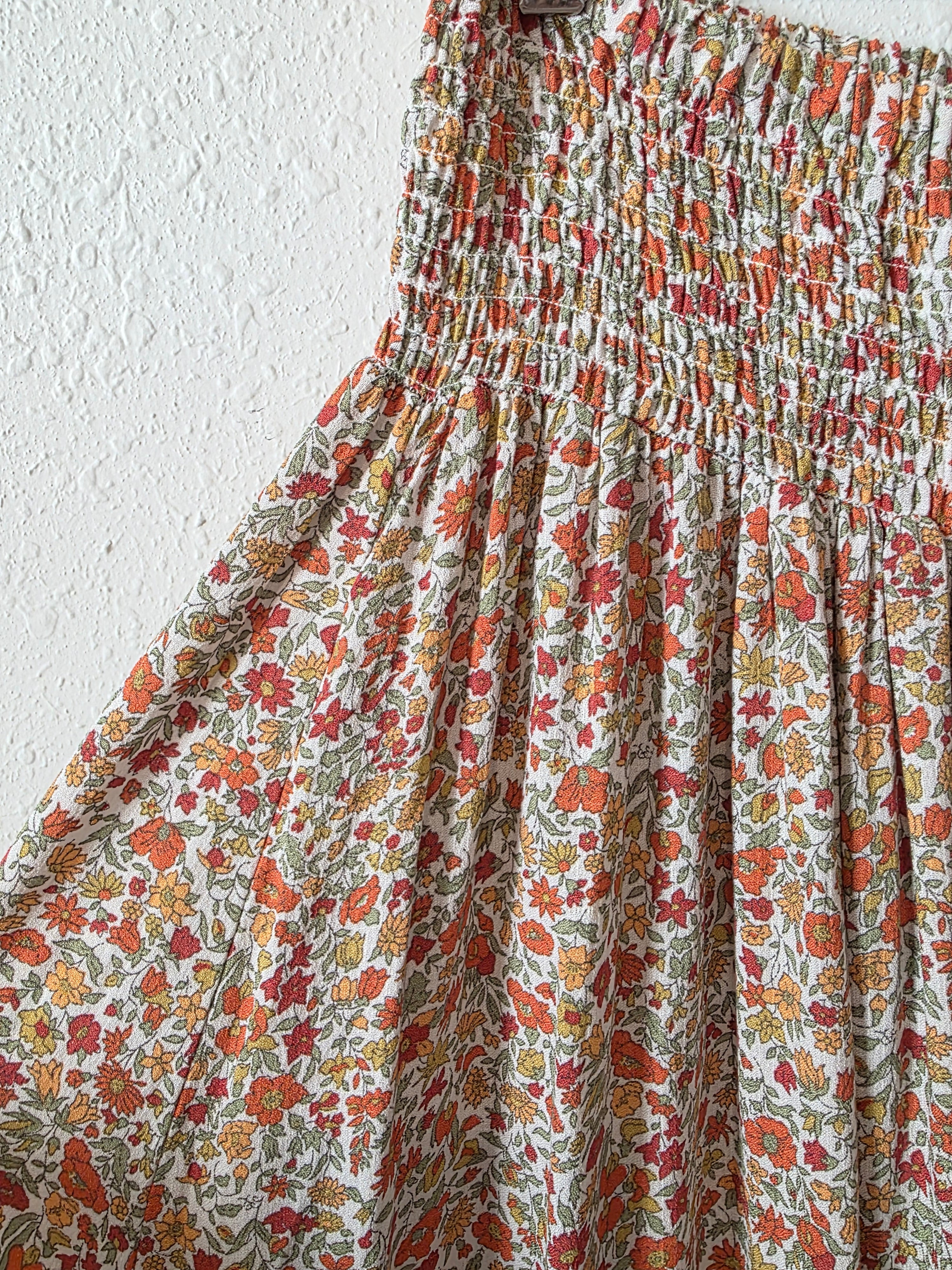 Colorful Floral Maxi Skirt (L)