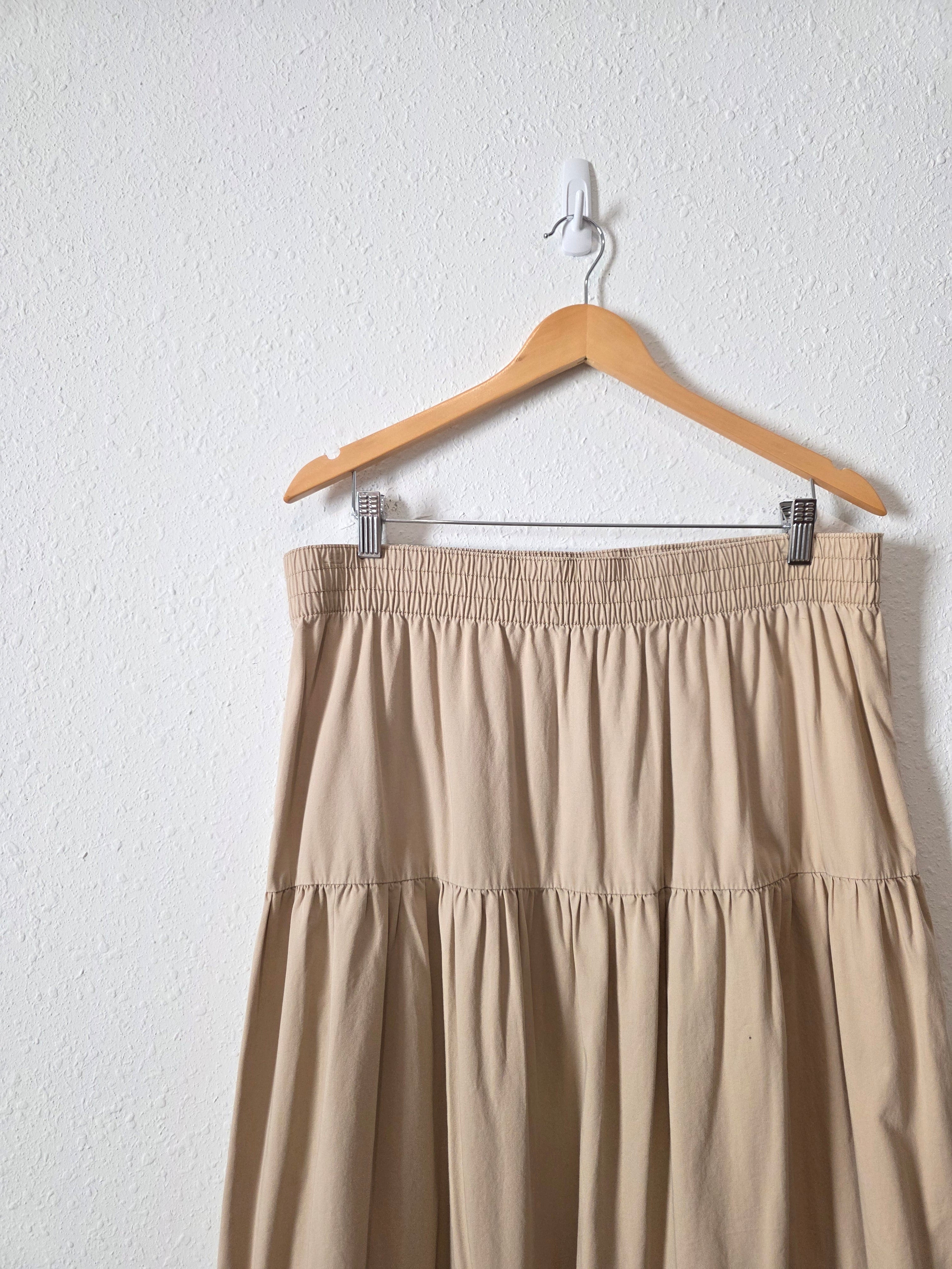 Cotton Tiered Maxi Skirt (L)