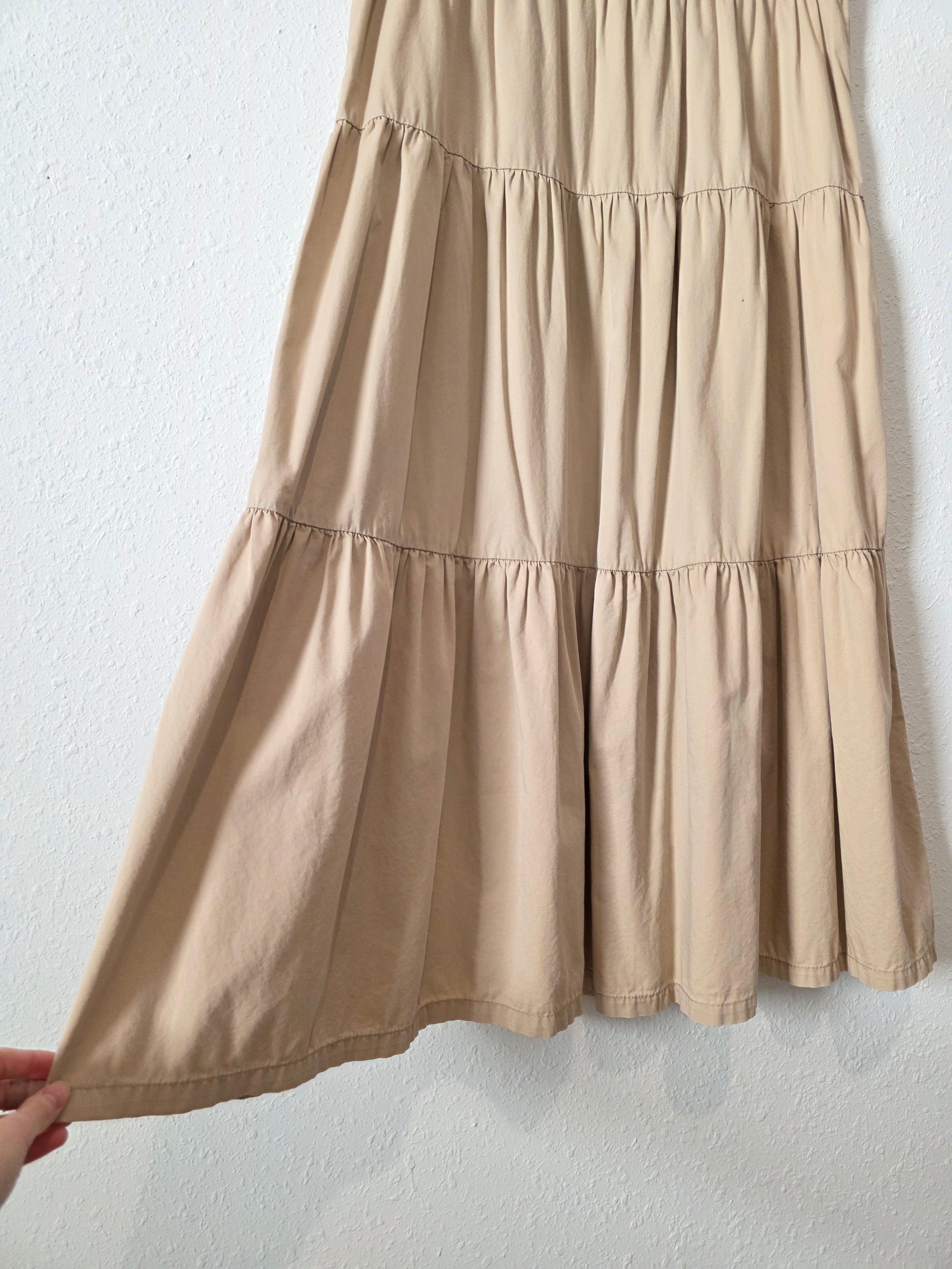 Cotton Tiered Maxi Skirt (L)
