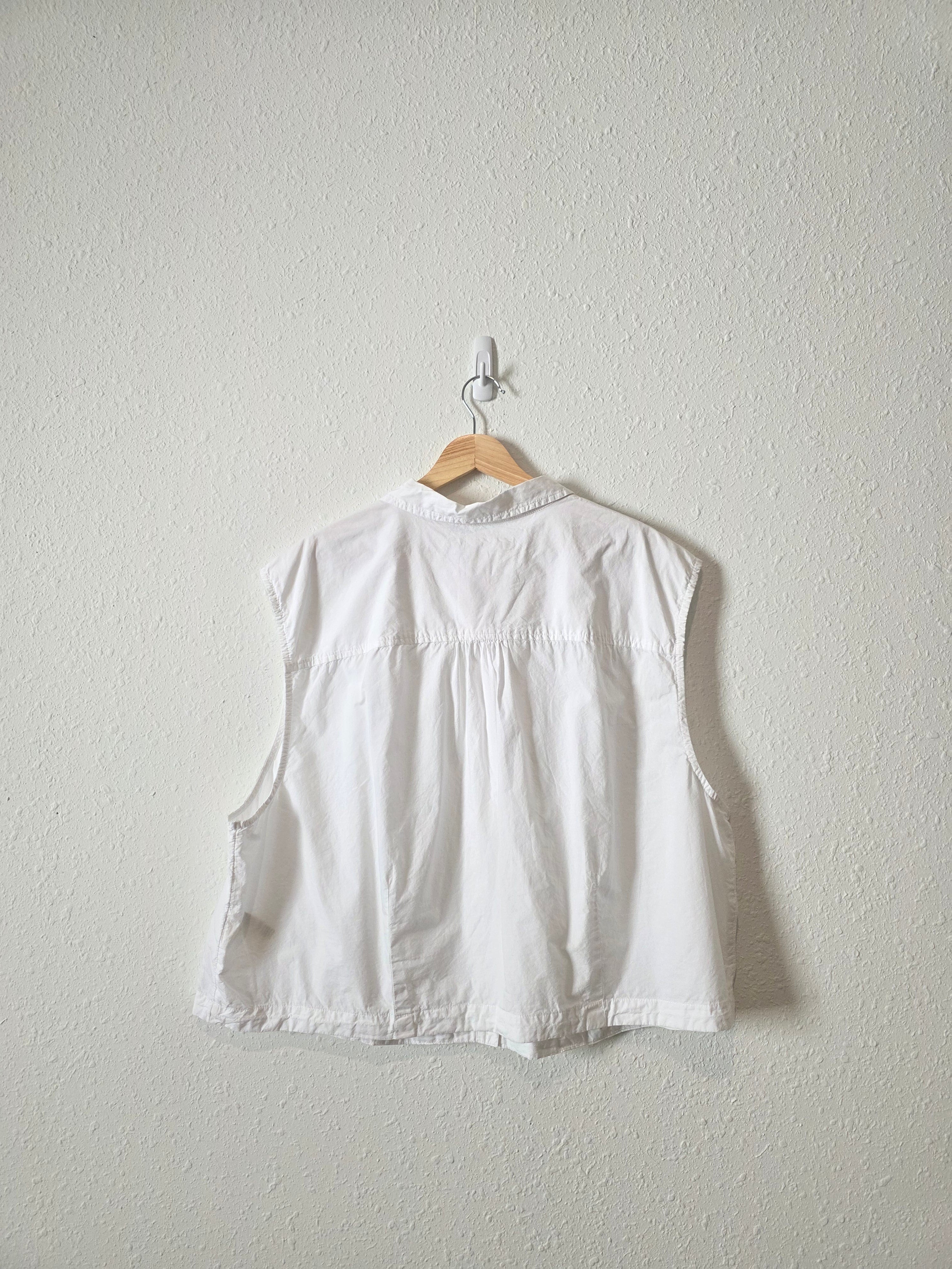 Anthropologie White Button Up Tank (3X)