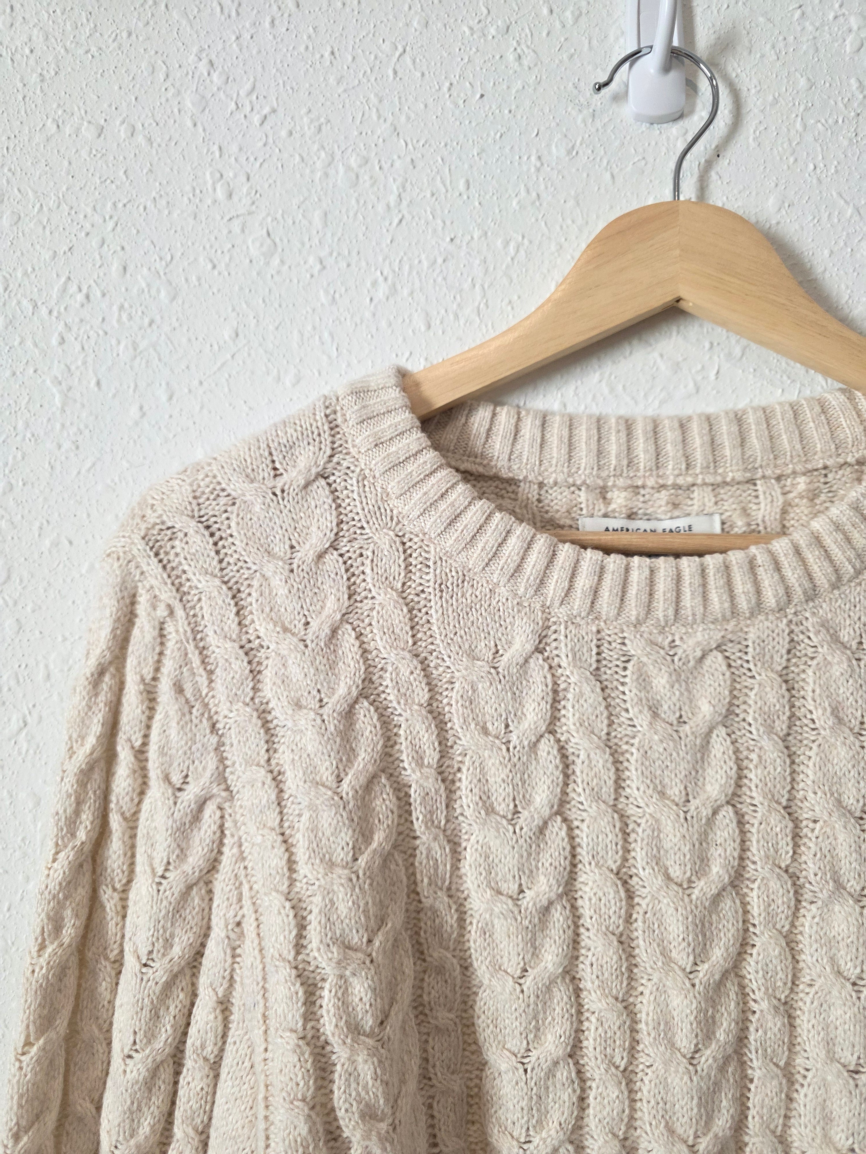NEW Cable Knit Crewneck Sweater (L)