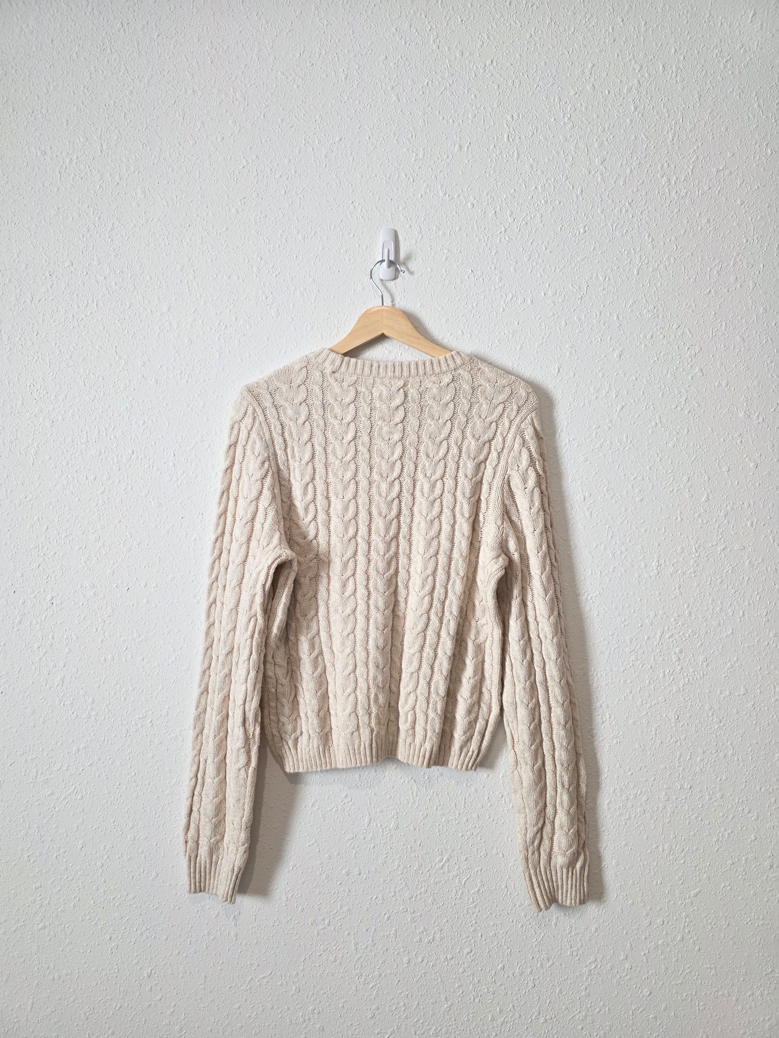 NEW Cable Knit Crewneck Sweater (L)
