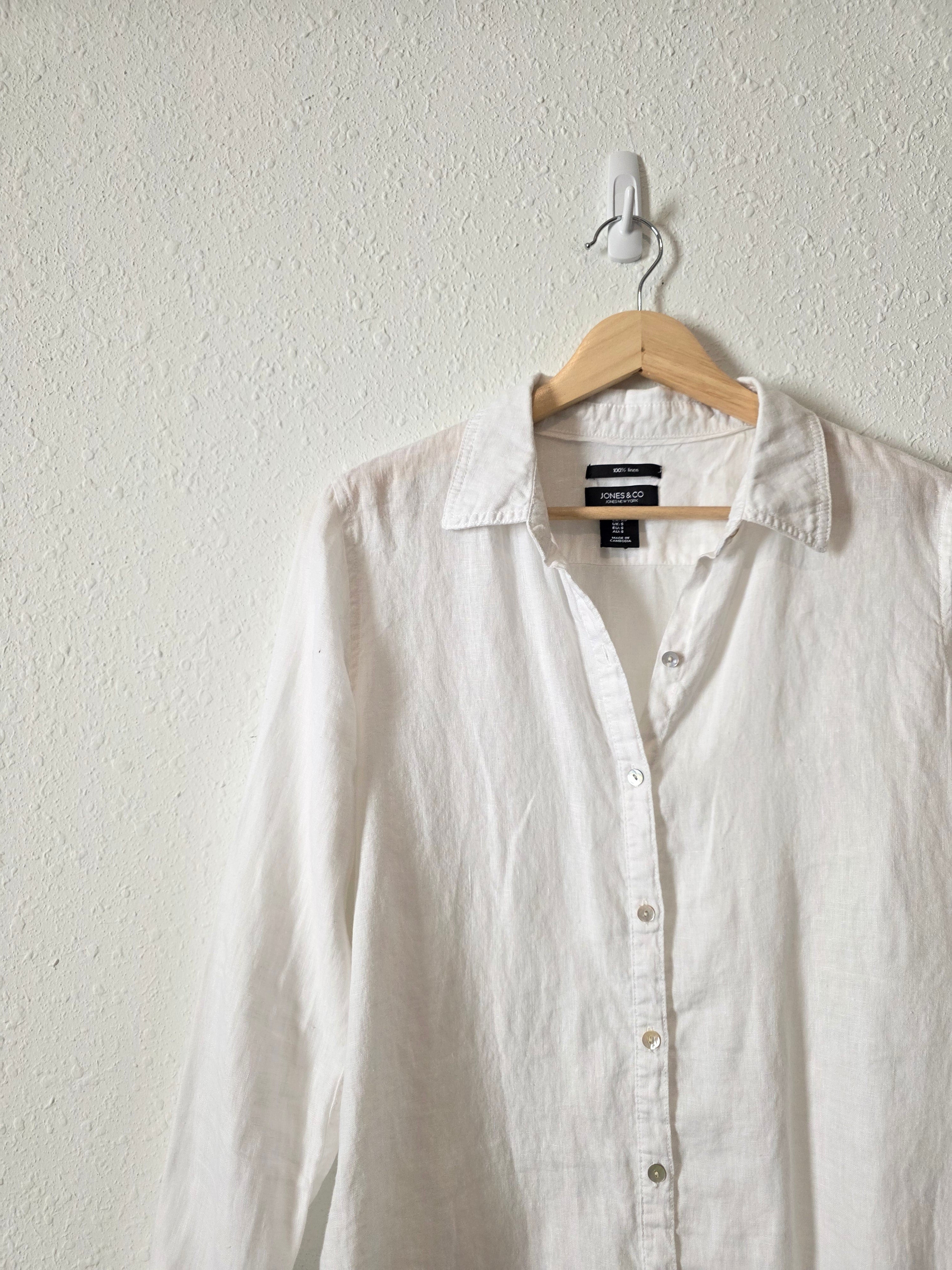 White Linen Button Up (S)
