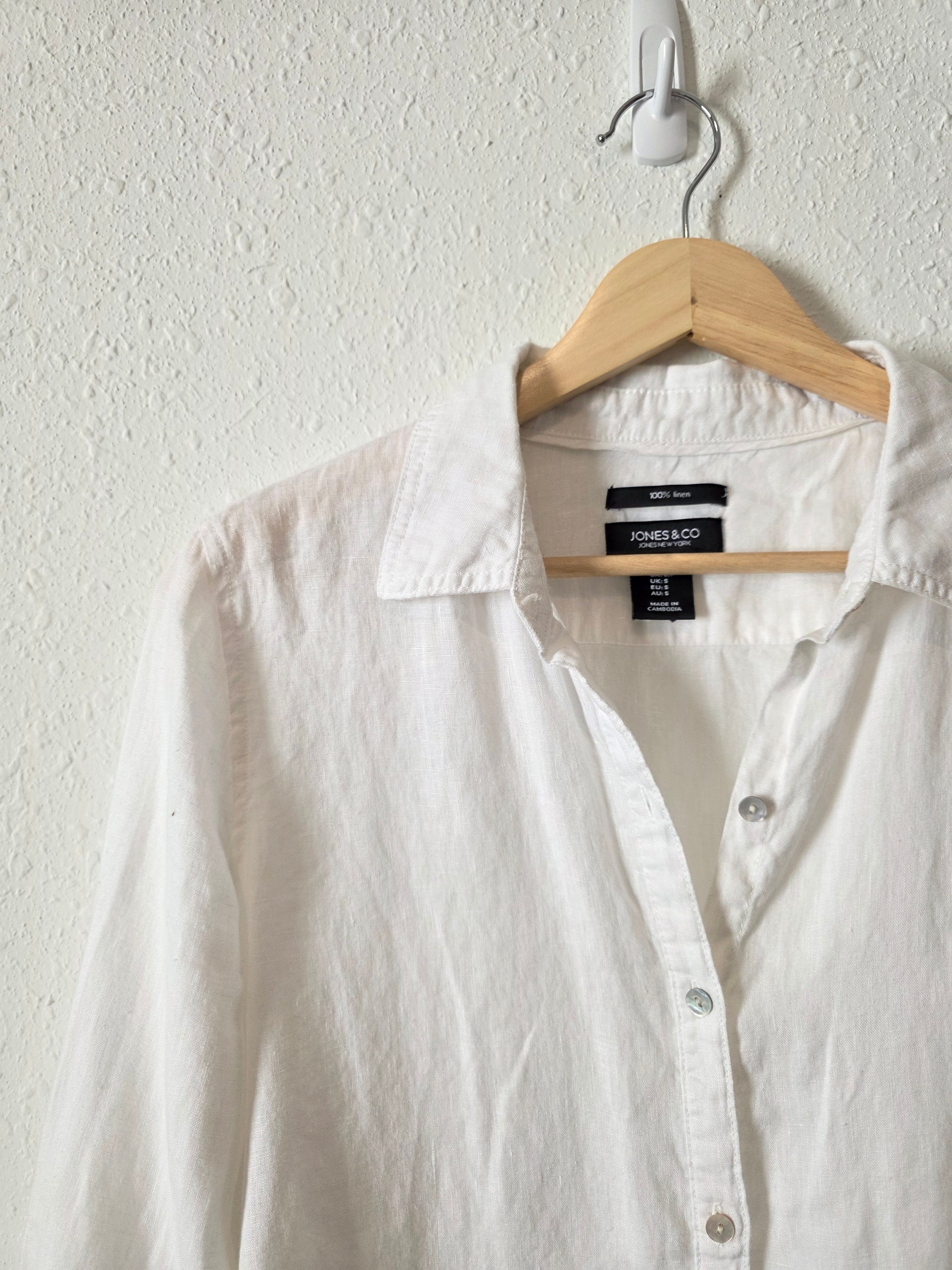 White Linen Button Up (S)