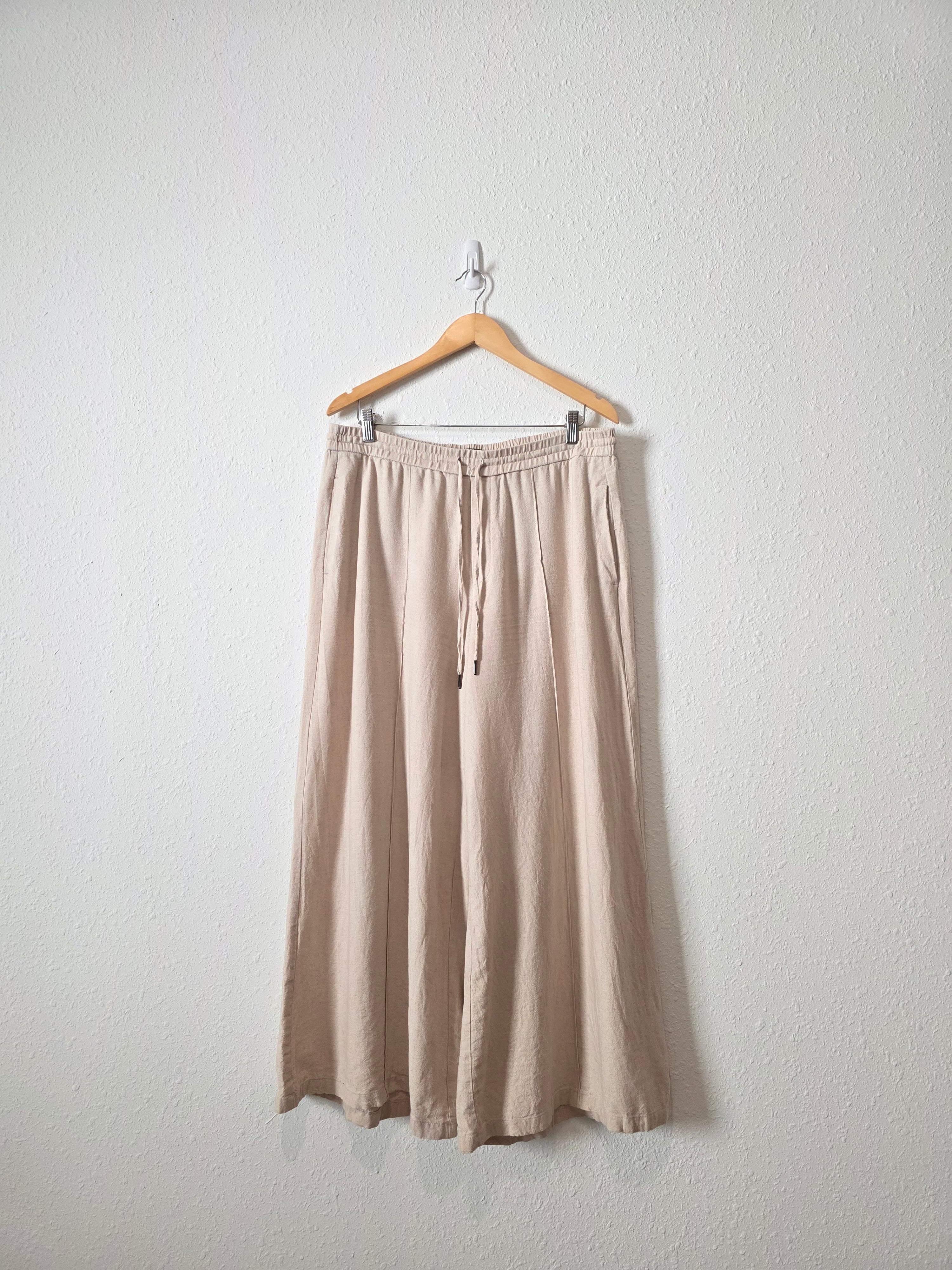 Neutral Flowy Wide Leg Pants (L)