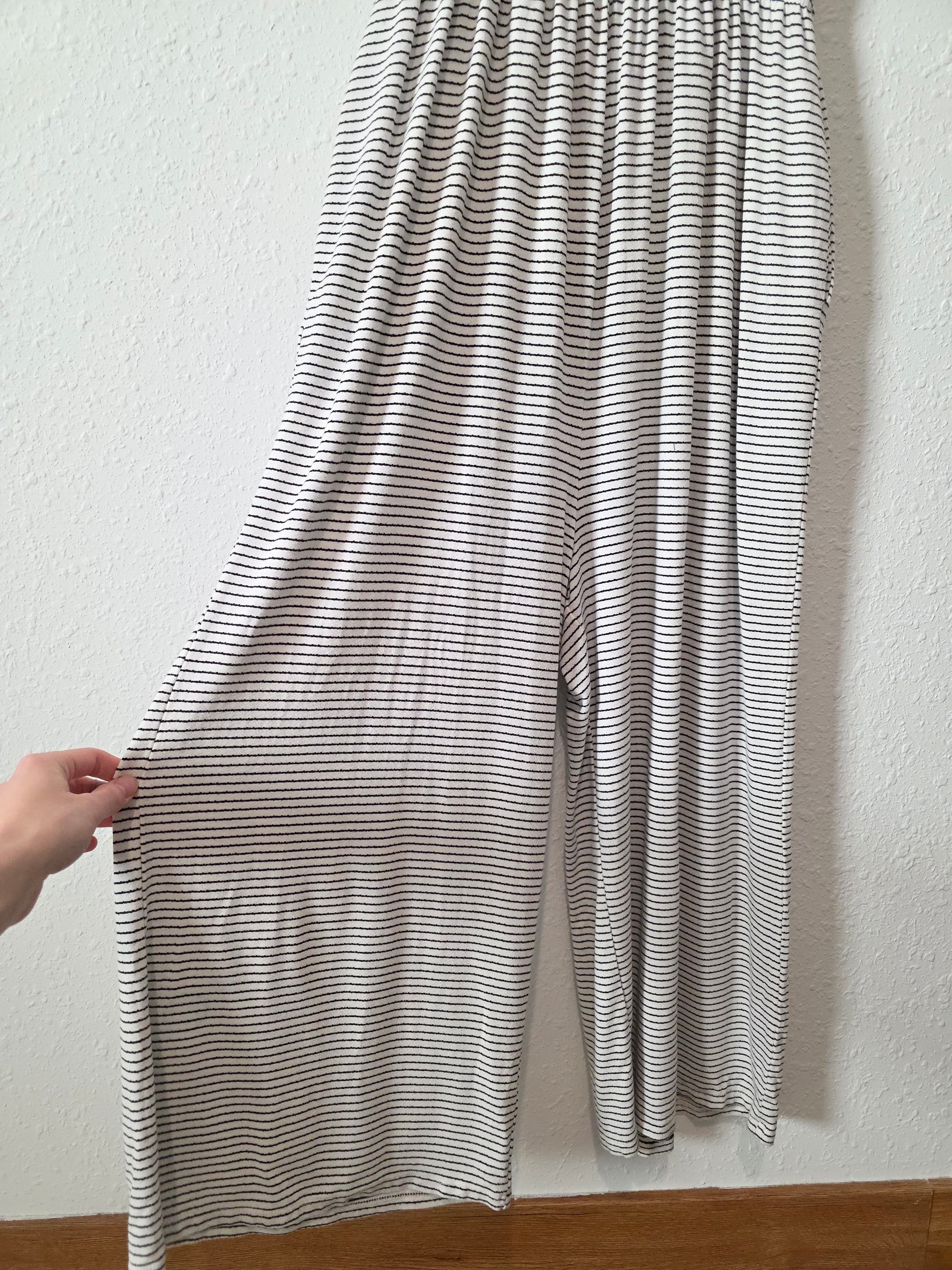 Zenana Striped Wide Leg Jumpsuit (XL)