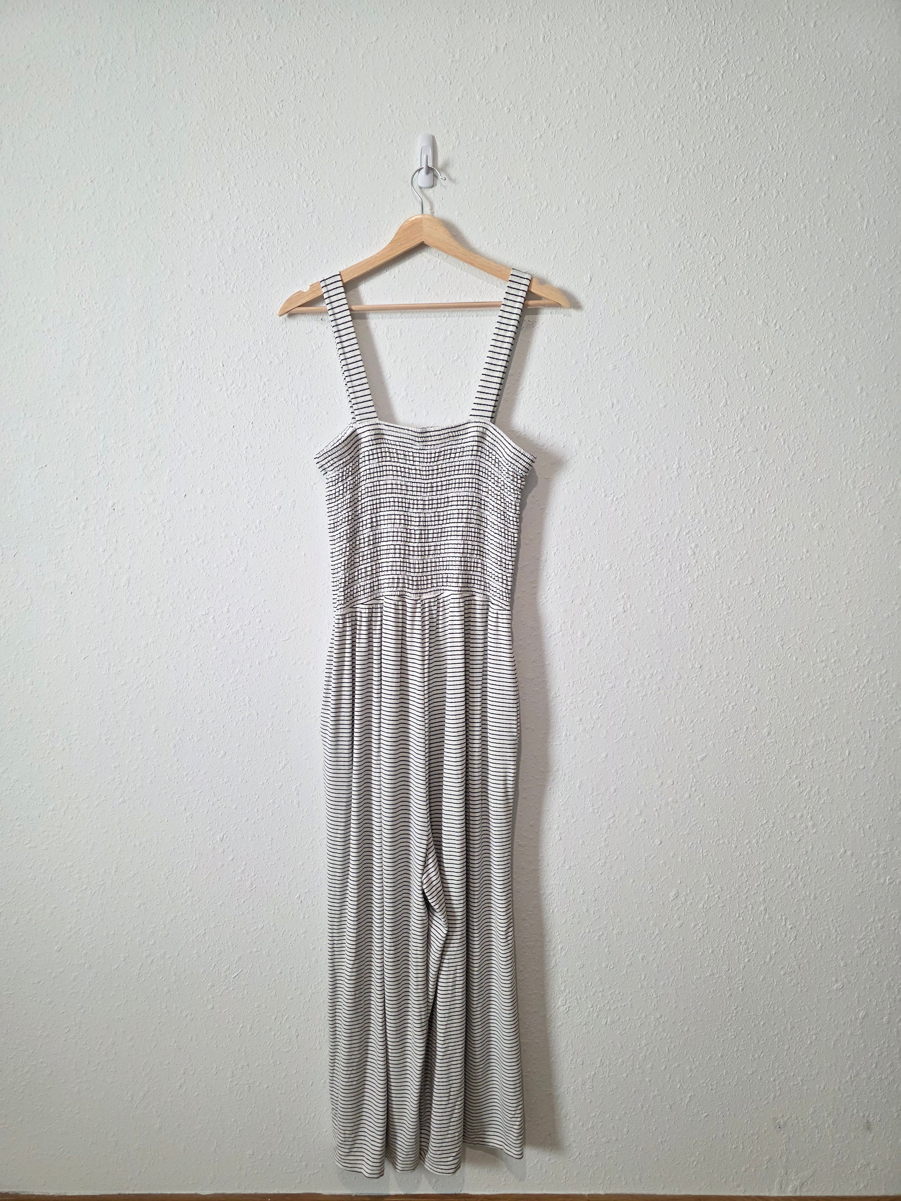 Zenana Striped Wide Leg Jumpsuit (XL)