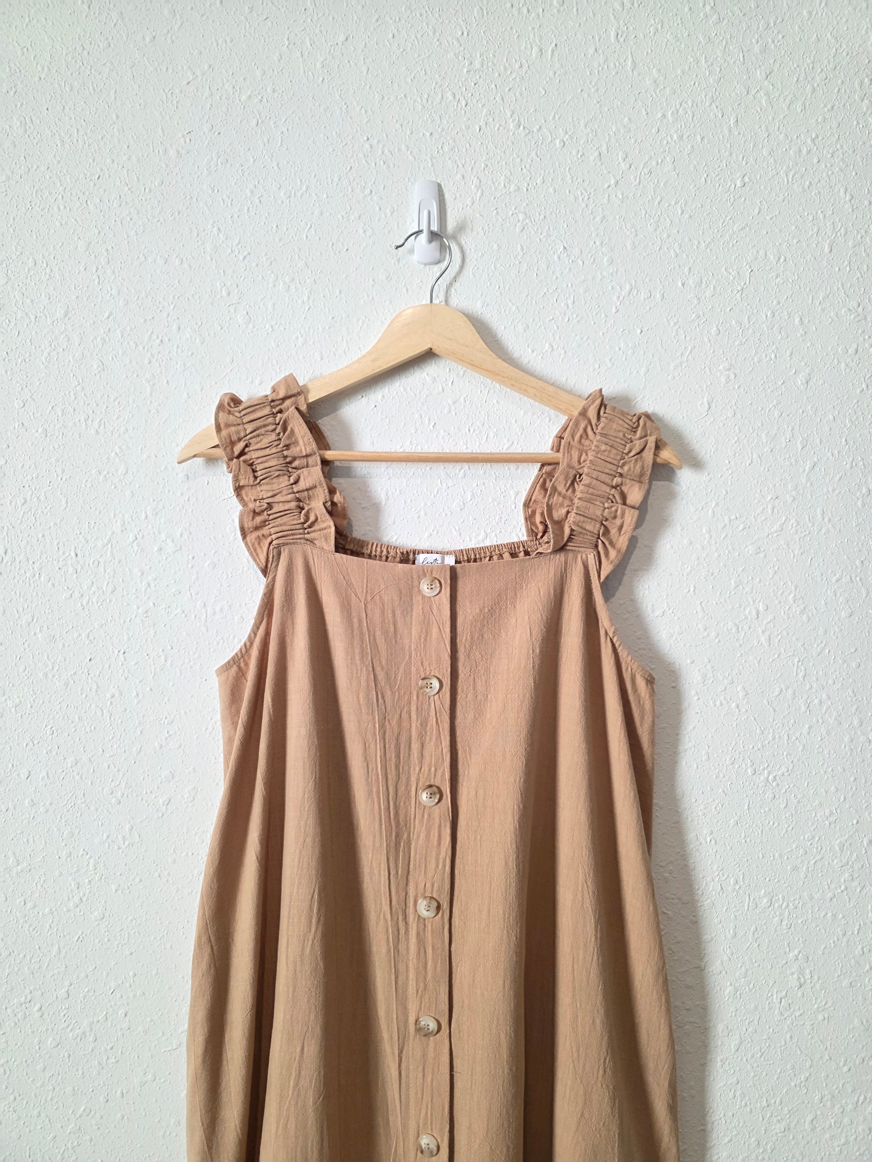 Calista Tan Cotton Midi Dress (M)